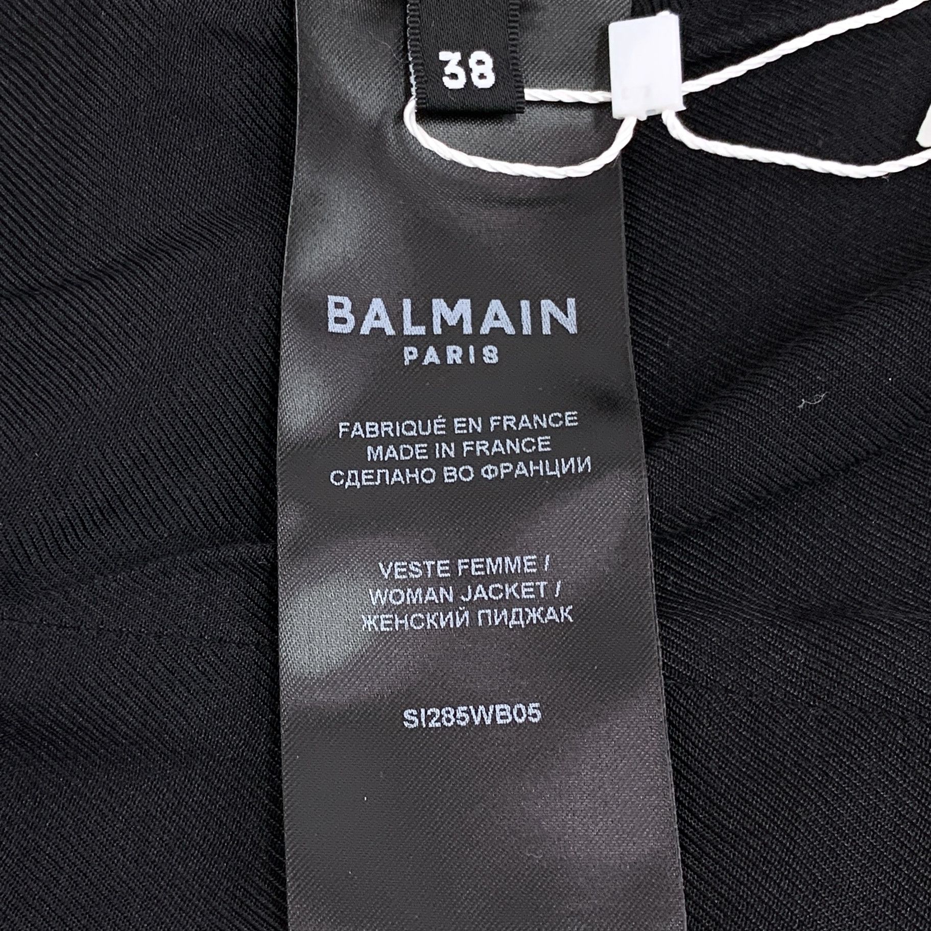 Balmain Balmain Black Wool Long-Sleeve Blazer Jacket (Size S) Size S / US 4 / IT 40 - 4 Thumbnail