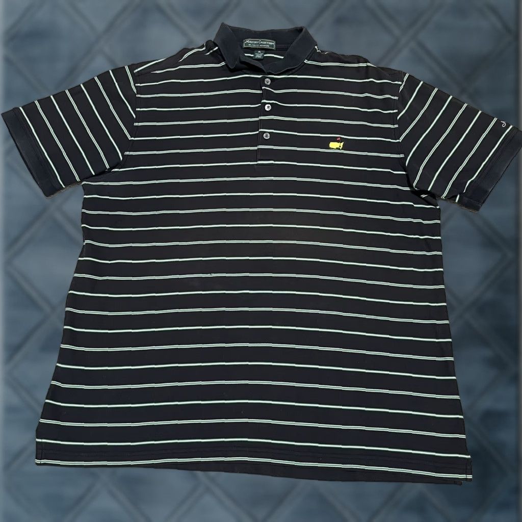 Vintage VINTAGE The Masters Collection Men's Golf Shirt XL Navy Green Stripe Polo READ Size US XL / EU 56 / 4 - 1 Thumbnail