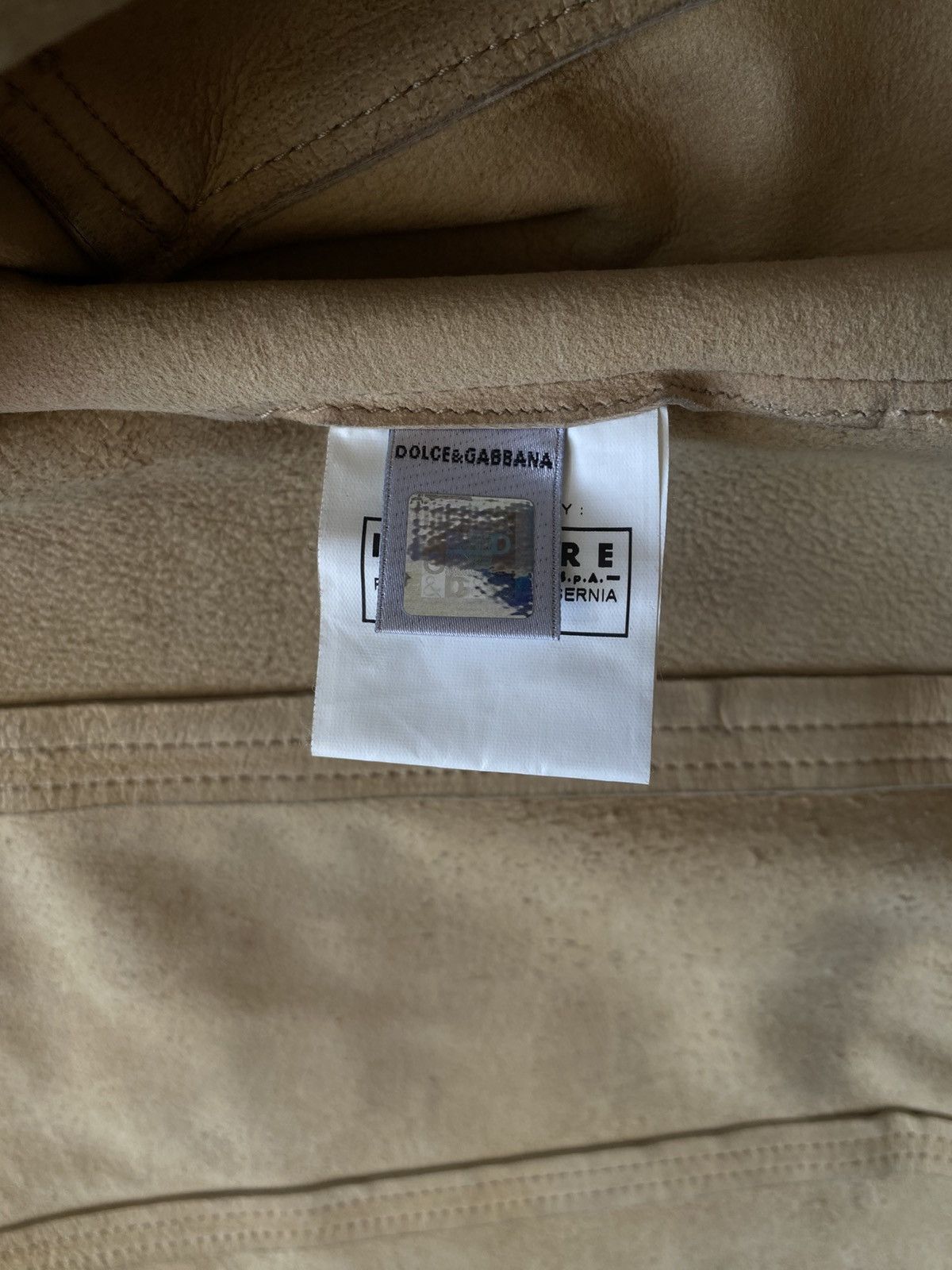 Dolce & Gabbana 2000s Dolce & Gabbana Beige Rodeo Leather Jacket Size US XL / EU 56 / 4 - 7 Thumbnail