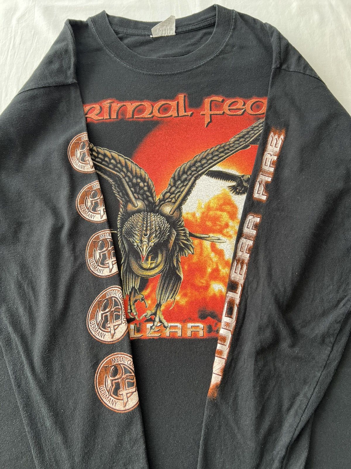 Band Tees Vintage 2001 Primal Fear Nuclear Fire Metal Band Long Sleeve Size US L / EU 52-54 / 3 - 10 Thumbnail