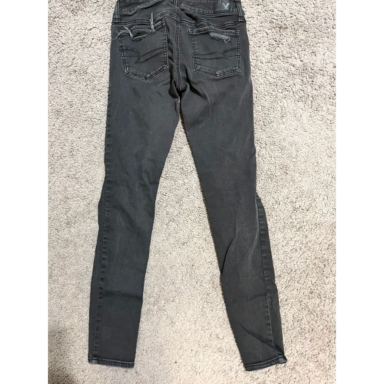 American Eagle Outfitters American Eagle Jeans Size 2 Black Mid Rise Jeggings Super Stretch Size 26" / US 2 / IT 38 - 3 Thumbnail
