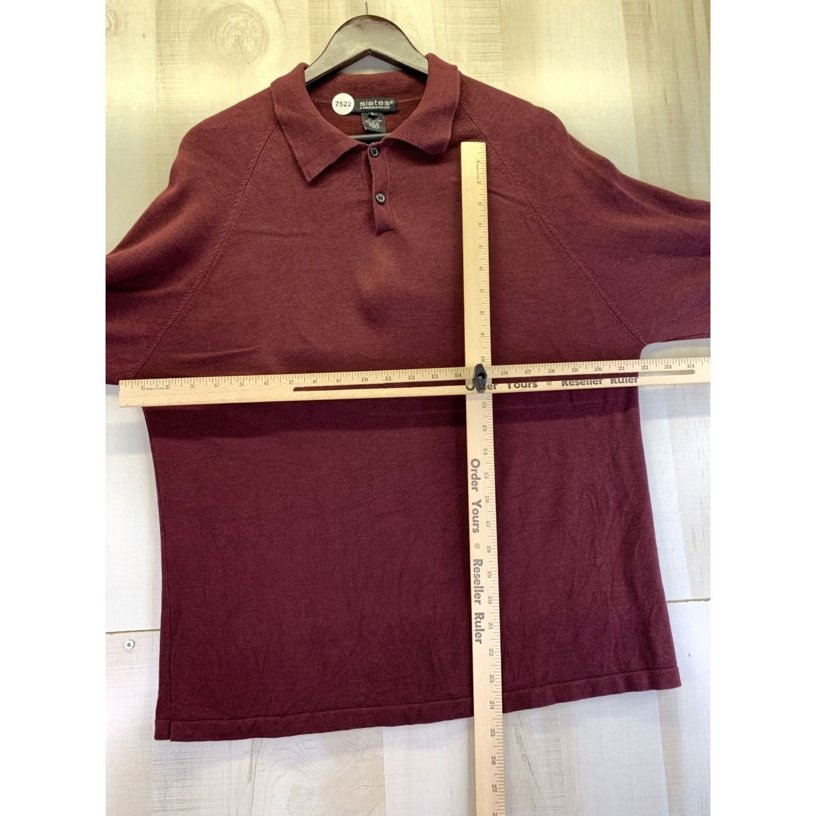 Dockers VINTAGE Slates By Dockers Mens Burgundy Silk Cotto Long Sleeve Button Collar Shirt-7522 Size US L / EU 52-54 / 3 - 3 Thumbnail