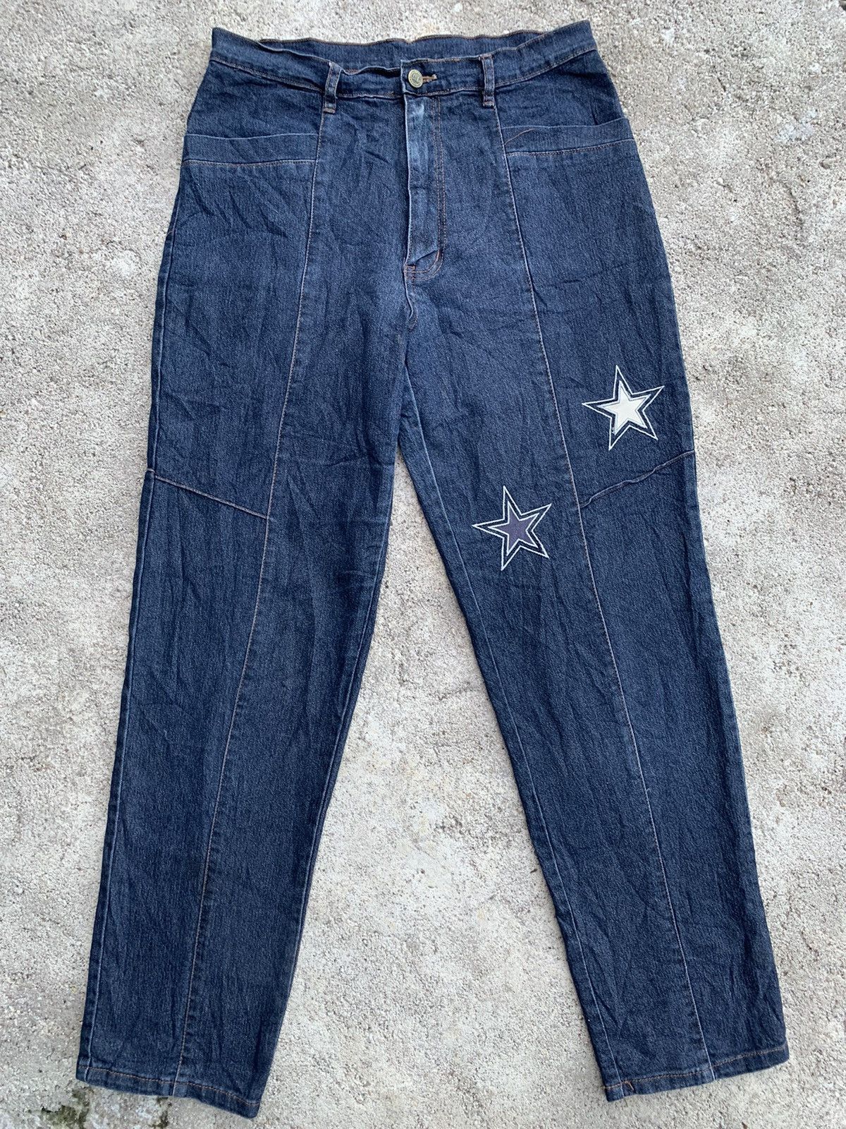 Other Japanese Brand Star Patches Embroidered Denim Pants W30 Size US 30 / EU 46 - 1 Thumbnail