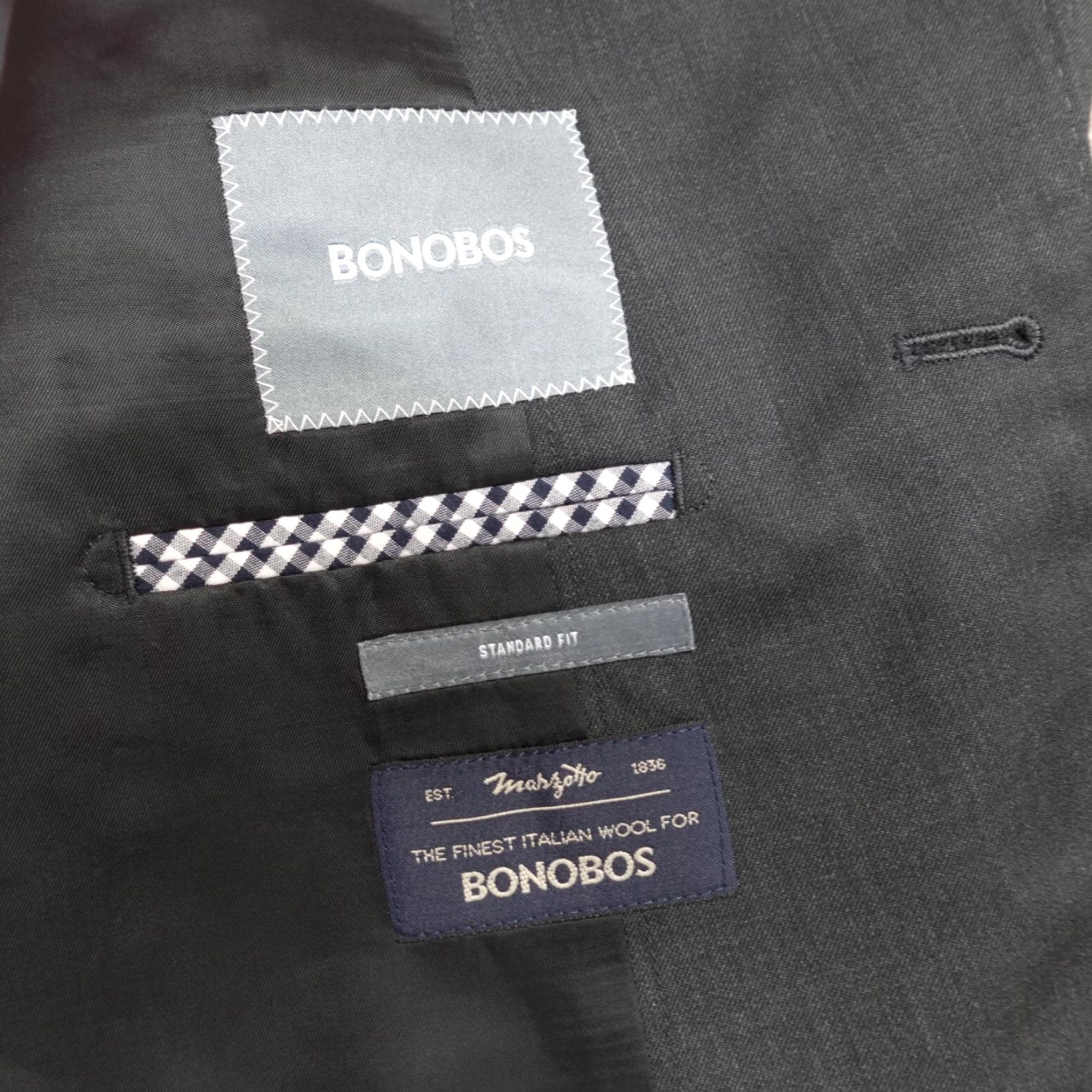 Bonobos Bonobos Blazer Gray Solid 2 Button Regular Fit Double Vent 40R Wool Jacket Men Notch Lapel Tuxedo Style Size 40R - 2 Thumbnail