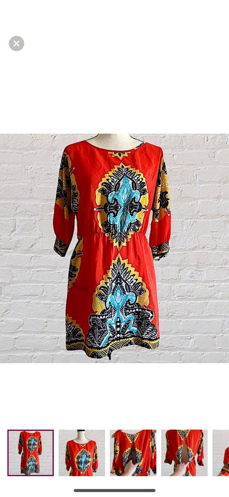 Other MONKEE’S’ SILK SLIT SLEEVE MINI DRESS SLIT DOWN BACK Size M / US 6-8 / IT 42-44 - 1 Thumbnail