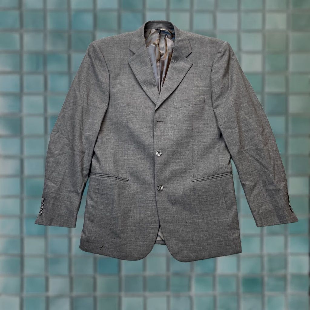 Banana Republic Banana Republic Jacket Men Gray Casual Business Blazer Formal Coat Wool Blend Size 40R - 1 Thumbnail