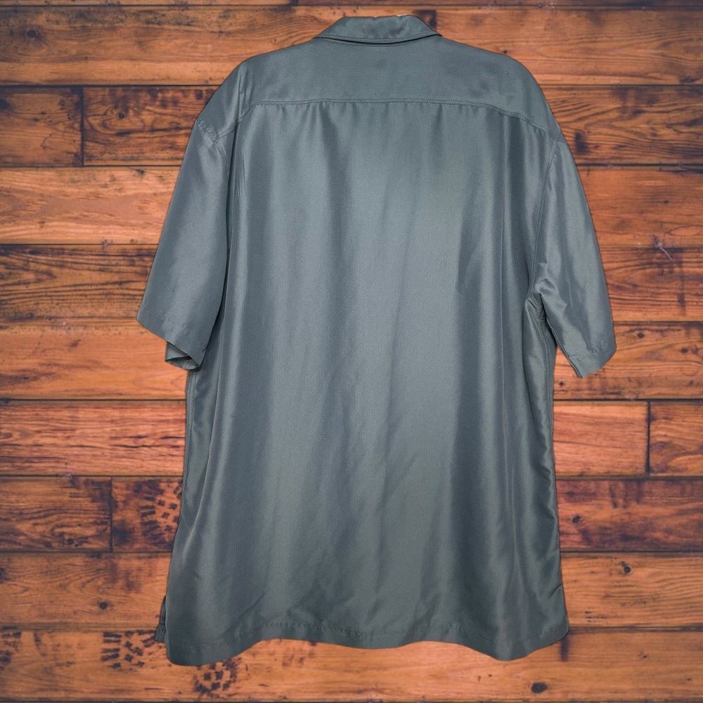 Harley Davidson Harley Davidson Satin Button Front Blue Short Sleeve Shirt 2 Size XXL / US 16-18 / IT 52-54 - 2 Thumbnail