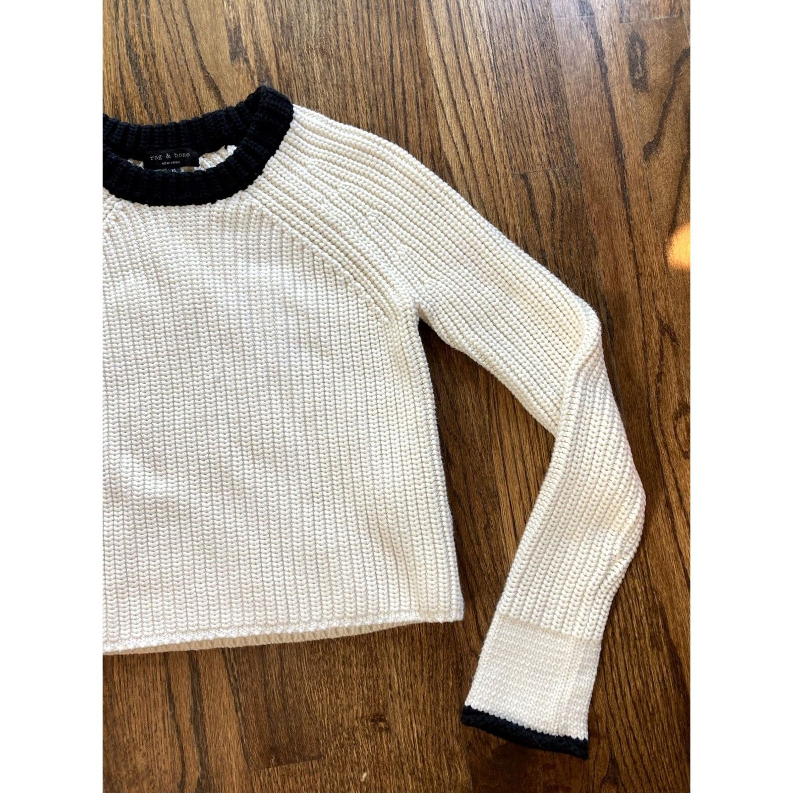 Rag & Bone rag & bone Sweater Womens XS Ivory Knit Crewneck Pullover Size XS / US 0-2 / IT 36-38 - 3 Thumbnail