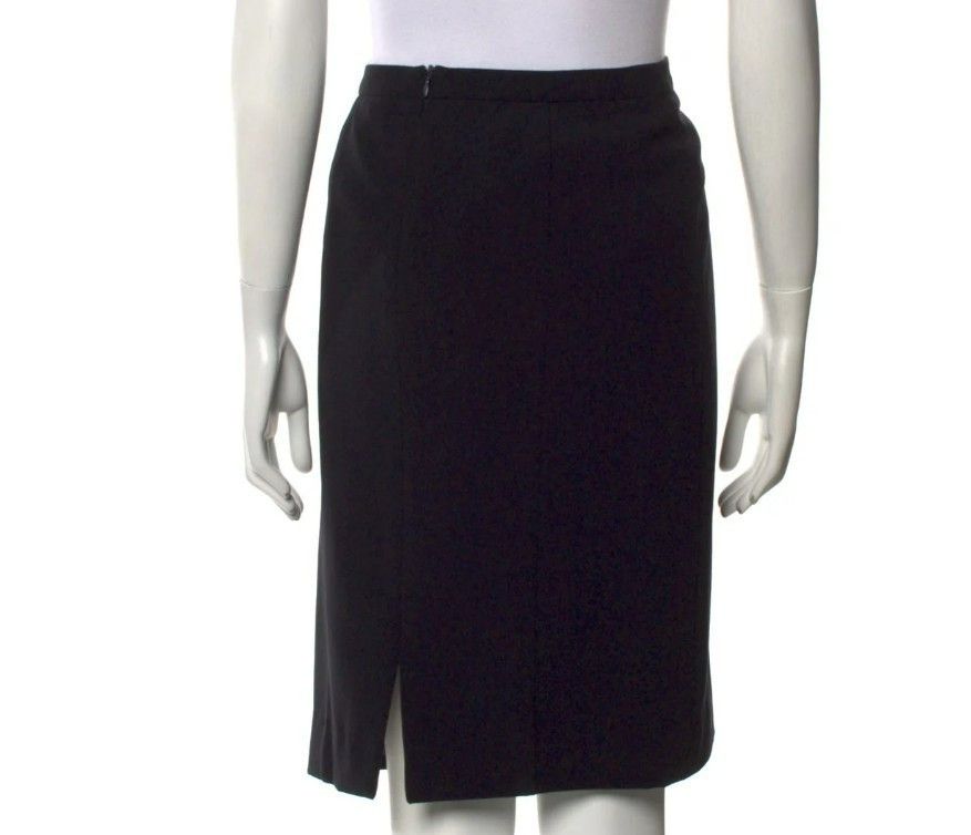 Giorgio Armani Giorgio Armani Black Pencil Skirt – Pleated Accents, Size M Size 28" / US 6 / IT 42 - 3 Thumbnail