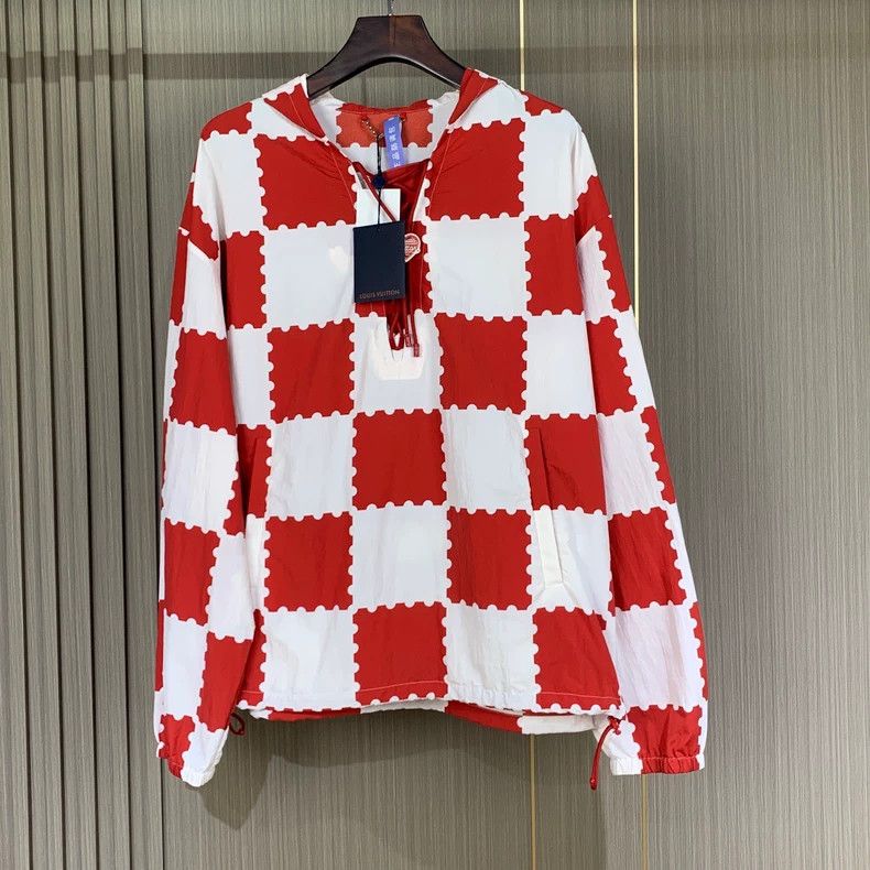 Louis Vuitton Red and white checkerboard assault jacket 250