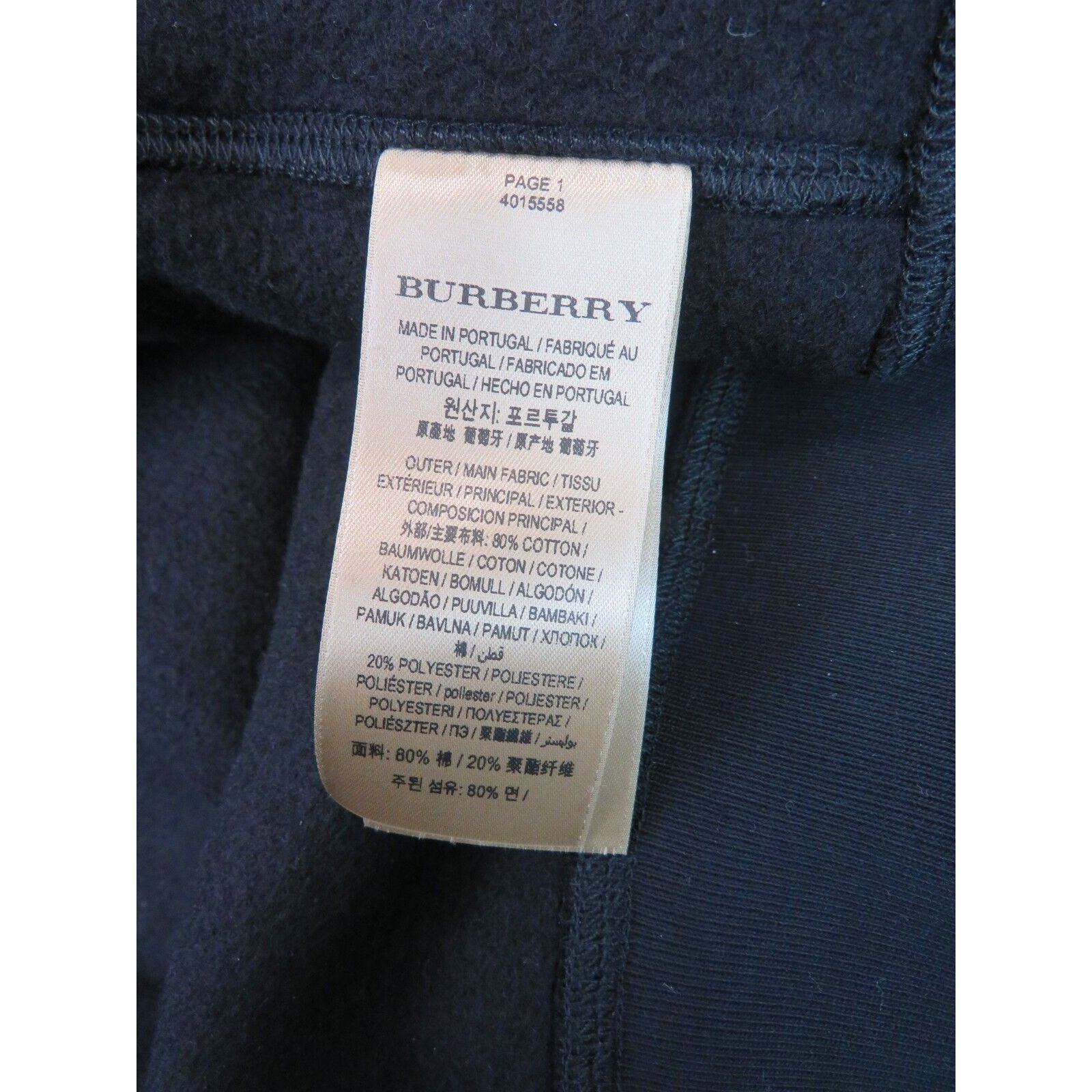 Burberry BURBERRY CLAREDON BLACK COTTON CHECK LOGO ZIP HOODIE XXL Size US XXL / EU 58 / 5 - 9 Thumbnail