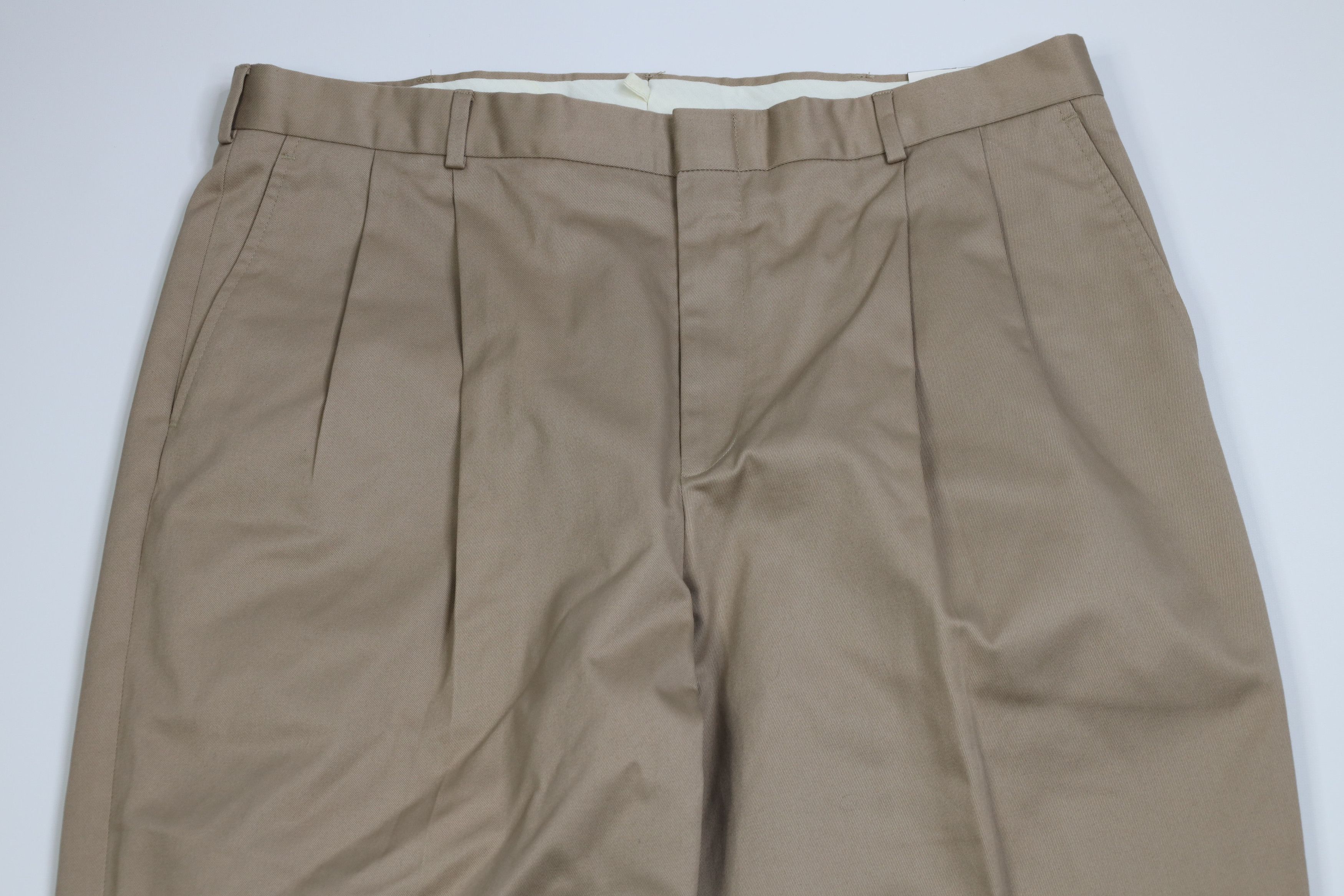 Lands' End Deadstock Vintage Y2K Lands End Wide Leg Chino Pants Beige Size US 38 / EU 54 - 2 Thumbnail