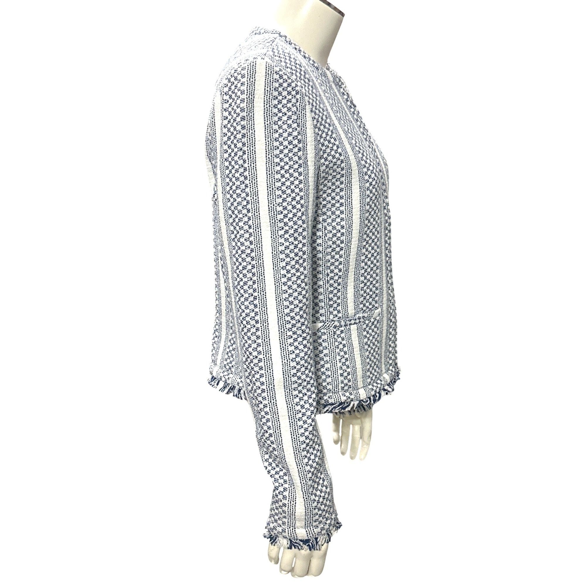 Other Adrienne Vittadini Small Woven Cotton Fringe Tweed Zip Jacke Size S / US 4 / IT 40 - 7 Thumbnail