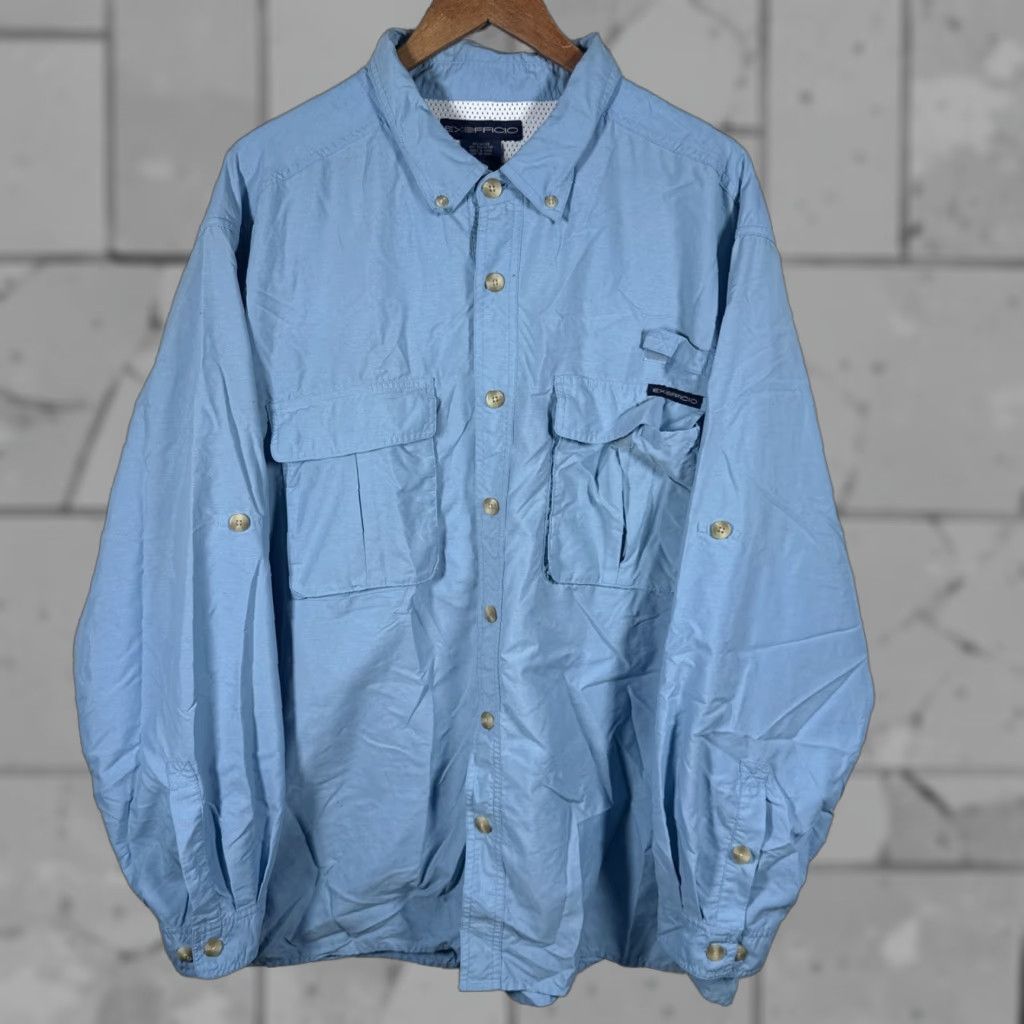 ExOfficio Exofficio Shirt Button-Up Mens XXL Blue Fishing Button-Down Collar Long Sleeve Size US XXL / EU 58 / 5 - 1 Thumbnail