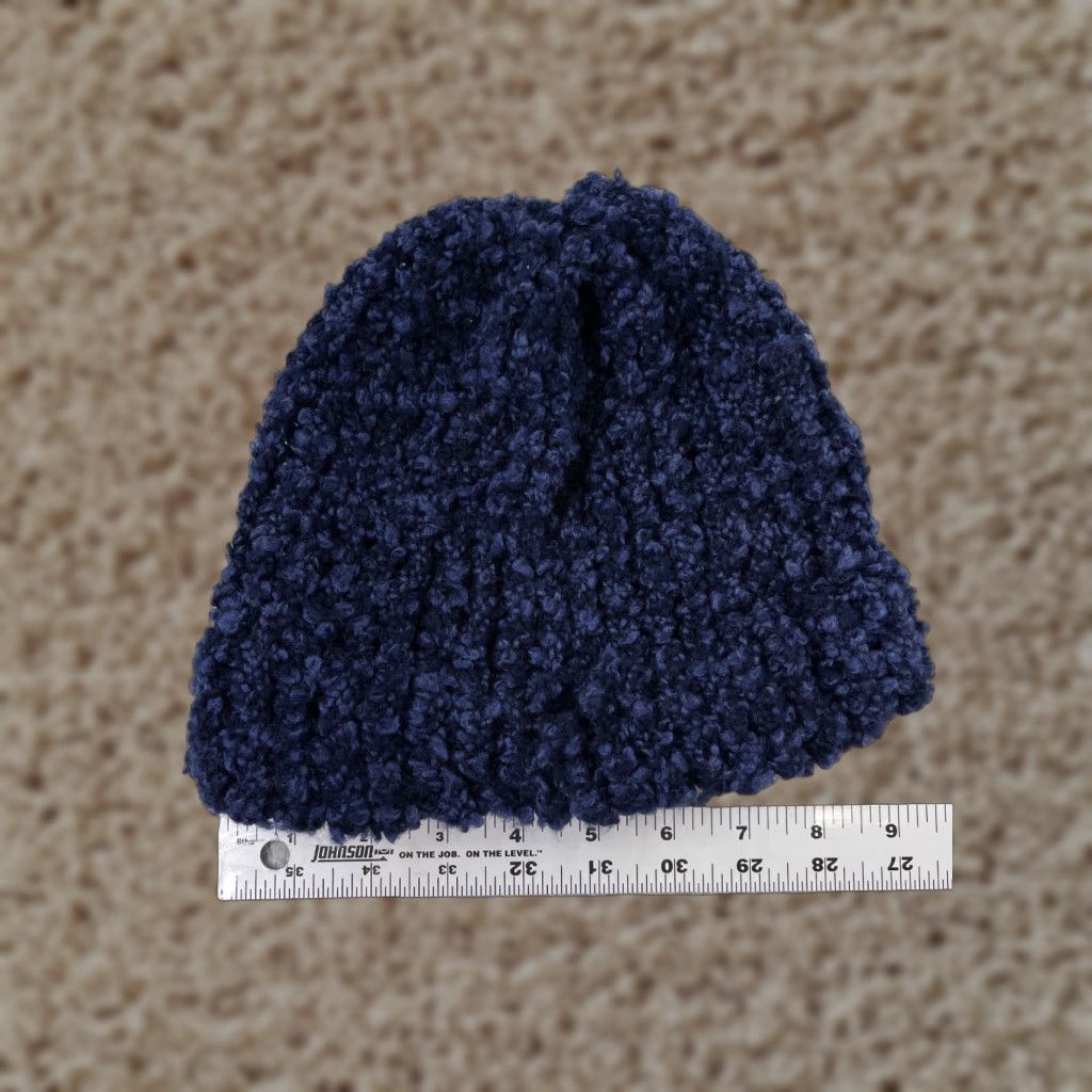 Vintage Handmade Beanie Toque Adult One Size Purple Blue Knit Cotton Blend Snow Ski Hat Unisex Adults Beanie Winter Size ONE SIZE - 1 Thumbnail