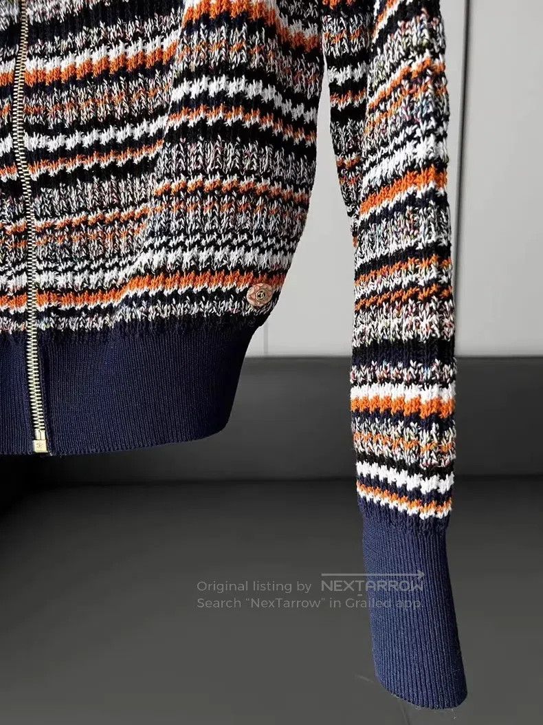 Chanel Chanel Cuba Series Show Colour Striped Lapel Knitted Zippe Size S / US 4 / IT 40 - 6 Thumbnail