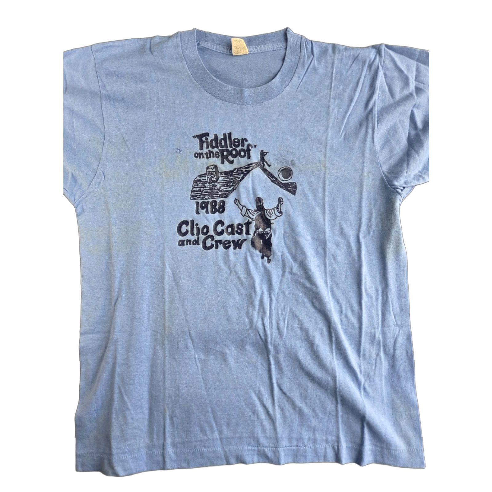 Vintage VINTAGE Fiddler On The Roof T Shirt Large Blue USA Local Theater Shirt Unisex Adults Men Women 1988 Distressed/Screen Stars Size US L / EU 52-54 / 3 - 1 Thumbnail