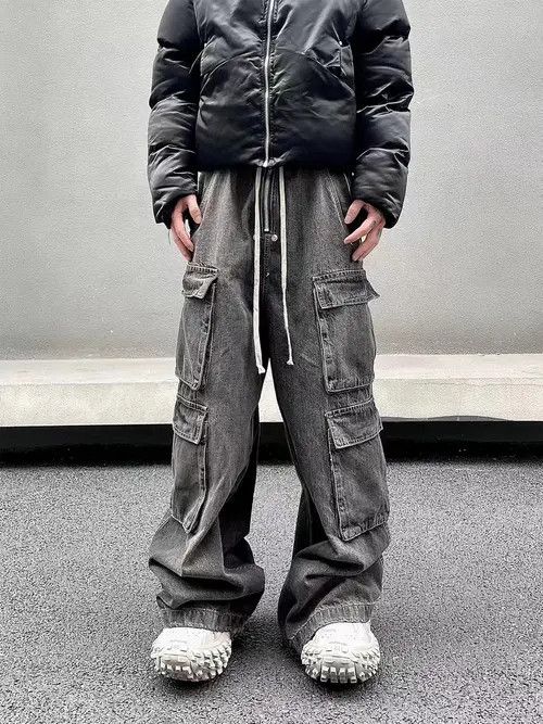 Japanese Brand × Jean High Street Style Dark Work Loose Micro Flare Jeans Size US 33 - 2 Thumbnail