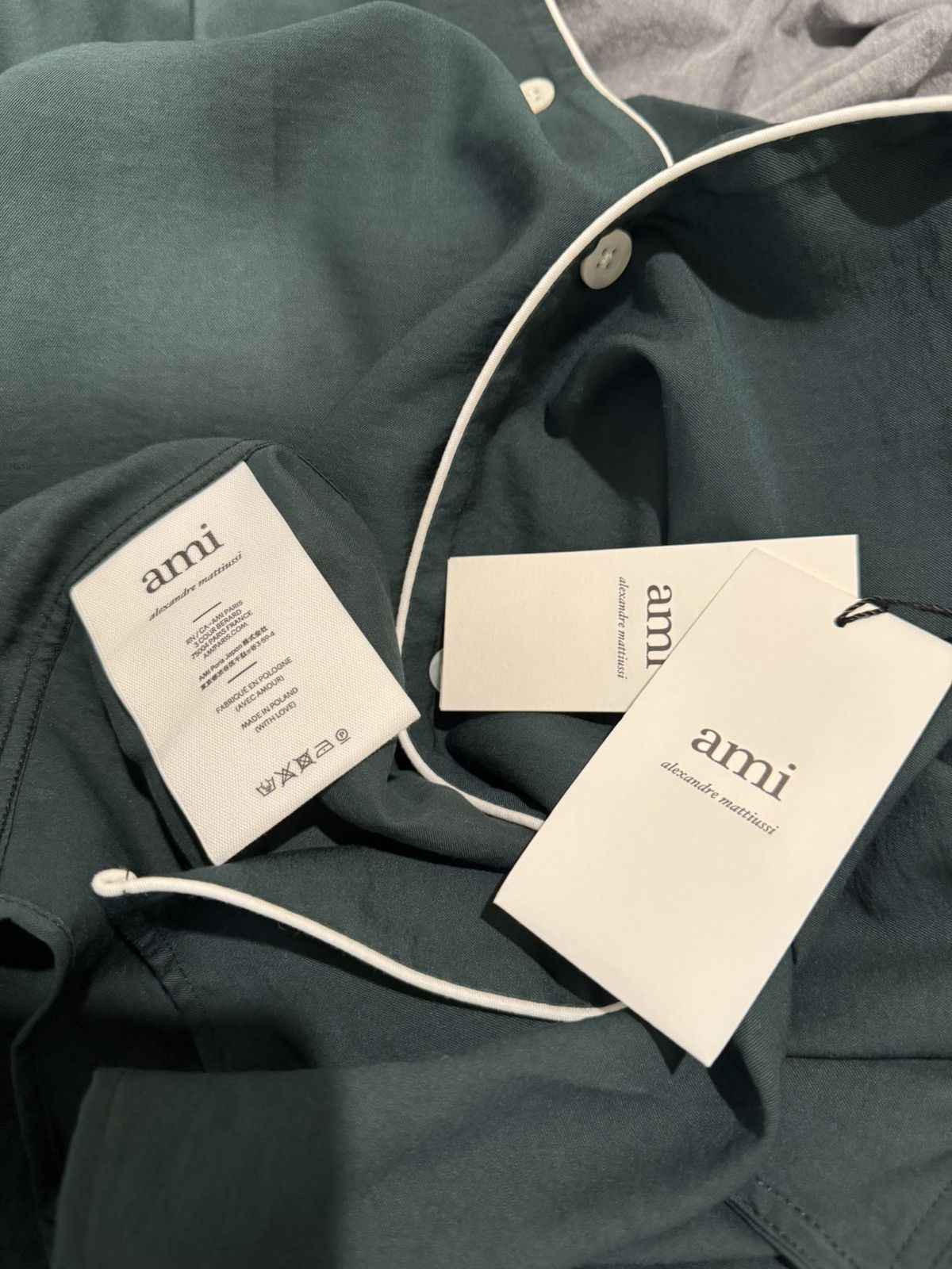 AMI AMI Paris SSENSE Exclusive Green Camp Collar Shirt Size US XXS / EU 40 - 5 Thumbnail