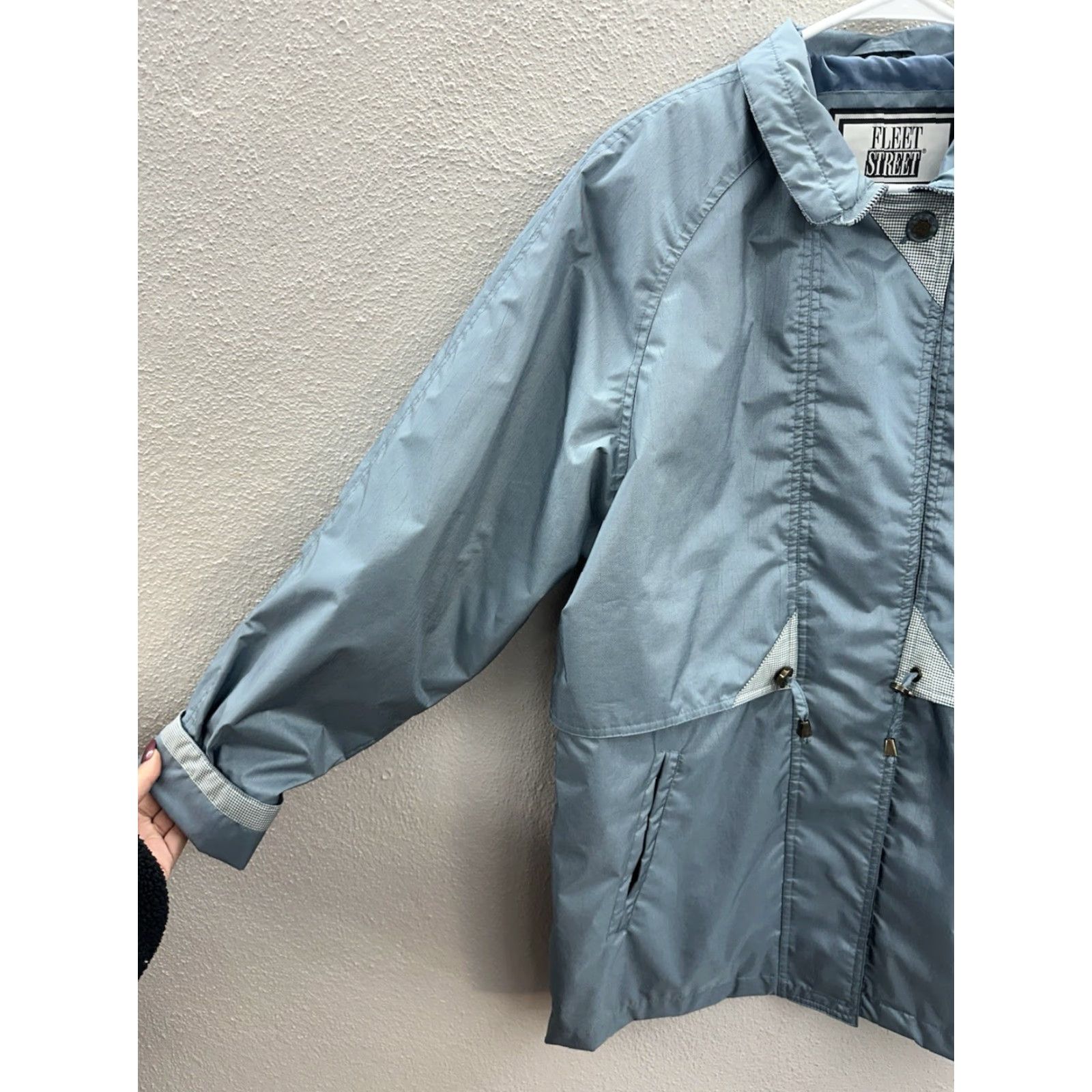Vintage Fleet Street Womens Jacket Size Medium Blue Double Closure Zip Up Lined Collared Jacket Size M / US 6-8 / IT 42-44 - 2 Thumbnail