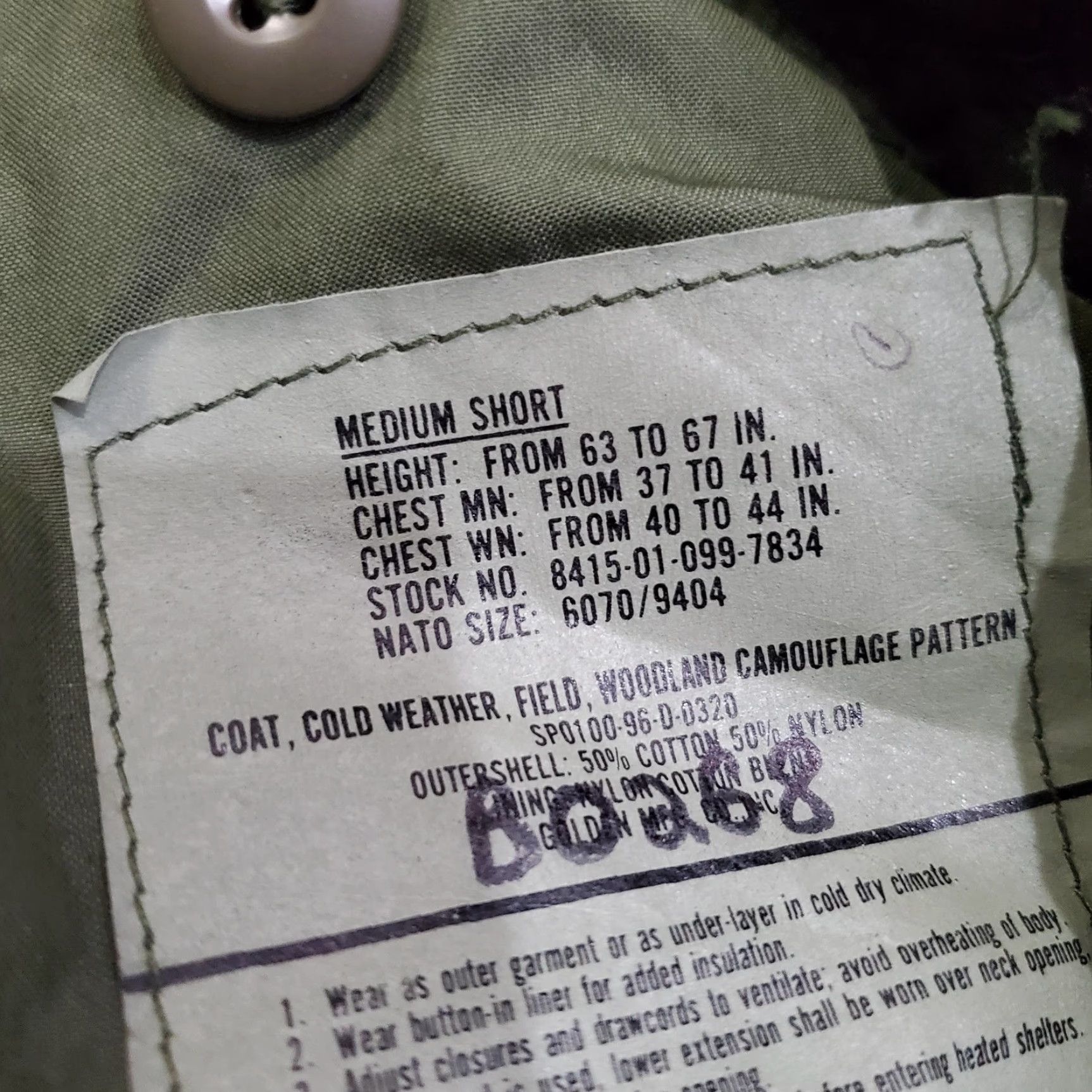 Vintage VINTAGE M65 Field Jacket Us Air Force Mens Medium Short Woodland Camo Coat 90s Military Zip Size US 31 - 5 Thumbnail
