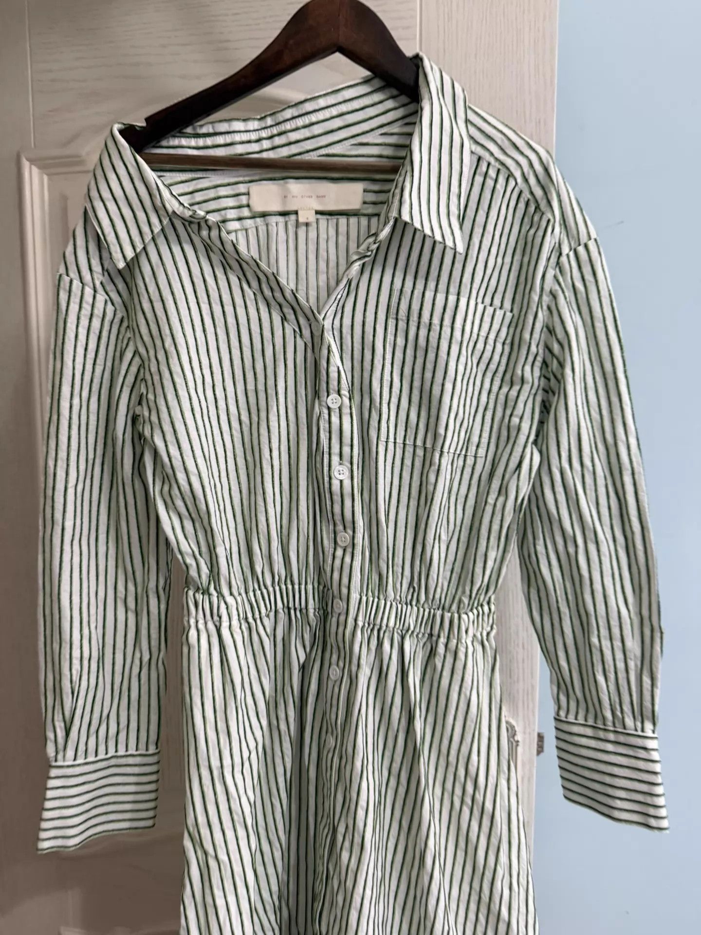 Other by any other off-shoulder green striped dress 9/10 Size S / US 4 / IT 40 - 2 Thumbnail