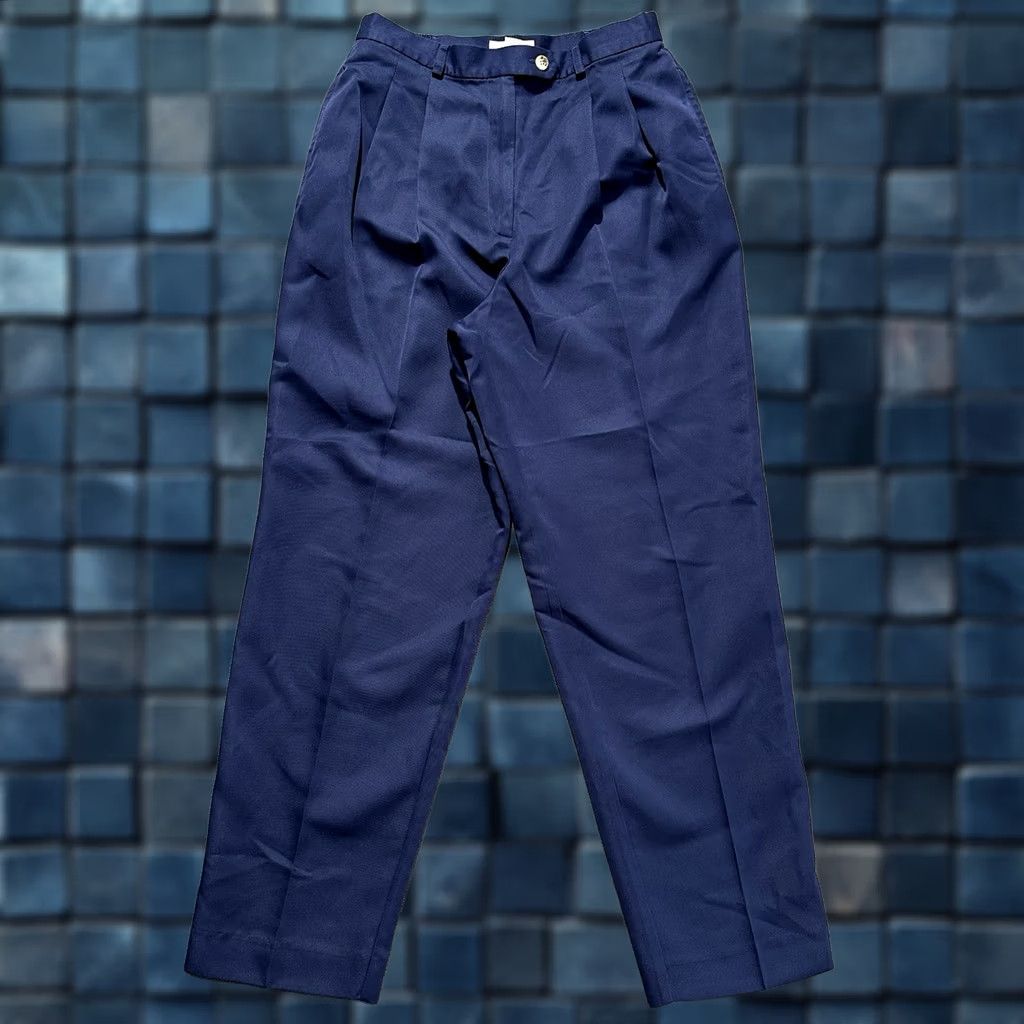 Talbots Talbots Womens Pants 8P Navy Blue Double Pleated Stretch Office Trouser Size 30" / US 8 / IT 44 - 1 Thumbnail