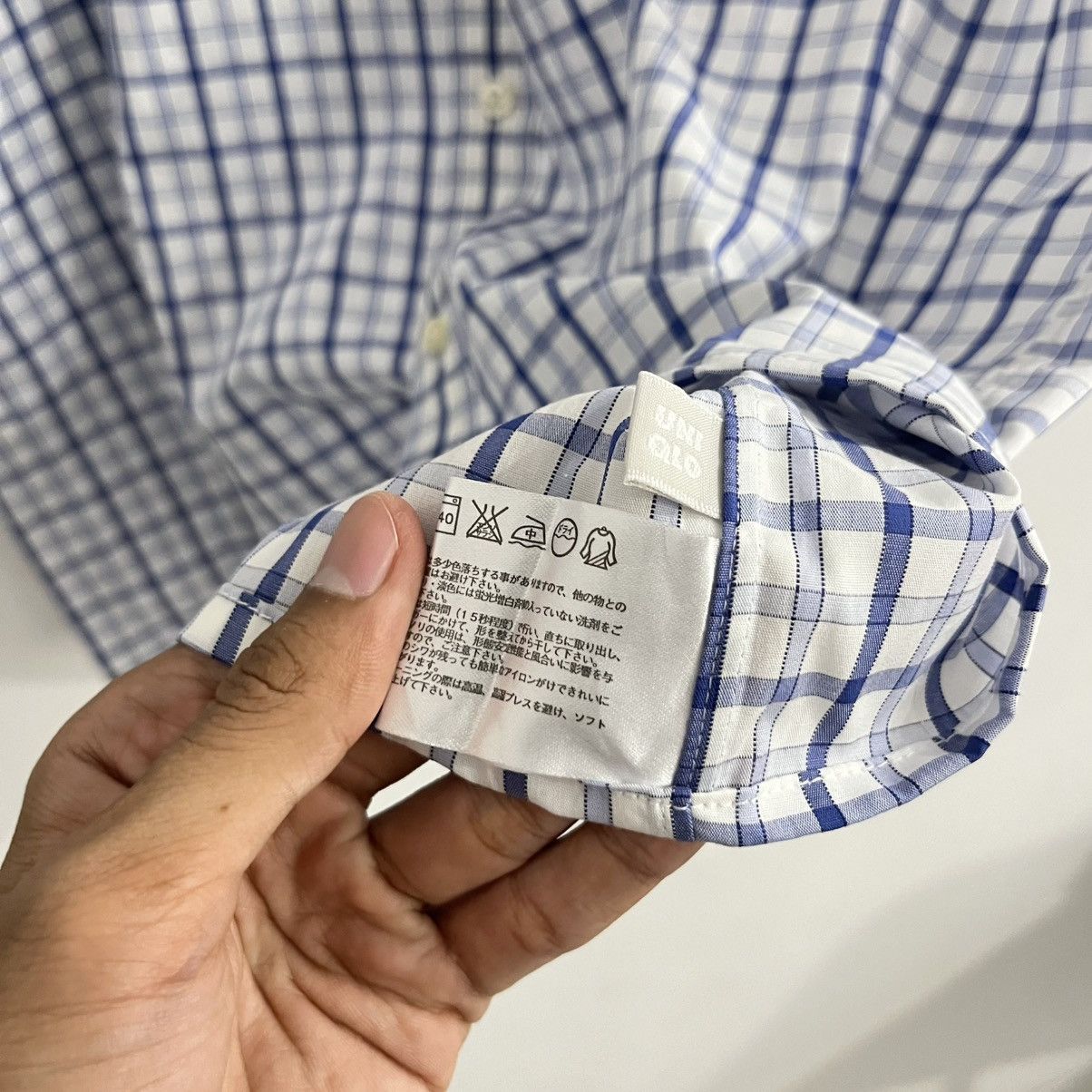 Japanese Brand Uniqlo Gingham Small Plaid Boxy Cut Shirt Size US L / EU 52-54 / 3 - 7 Thumbnail