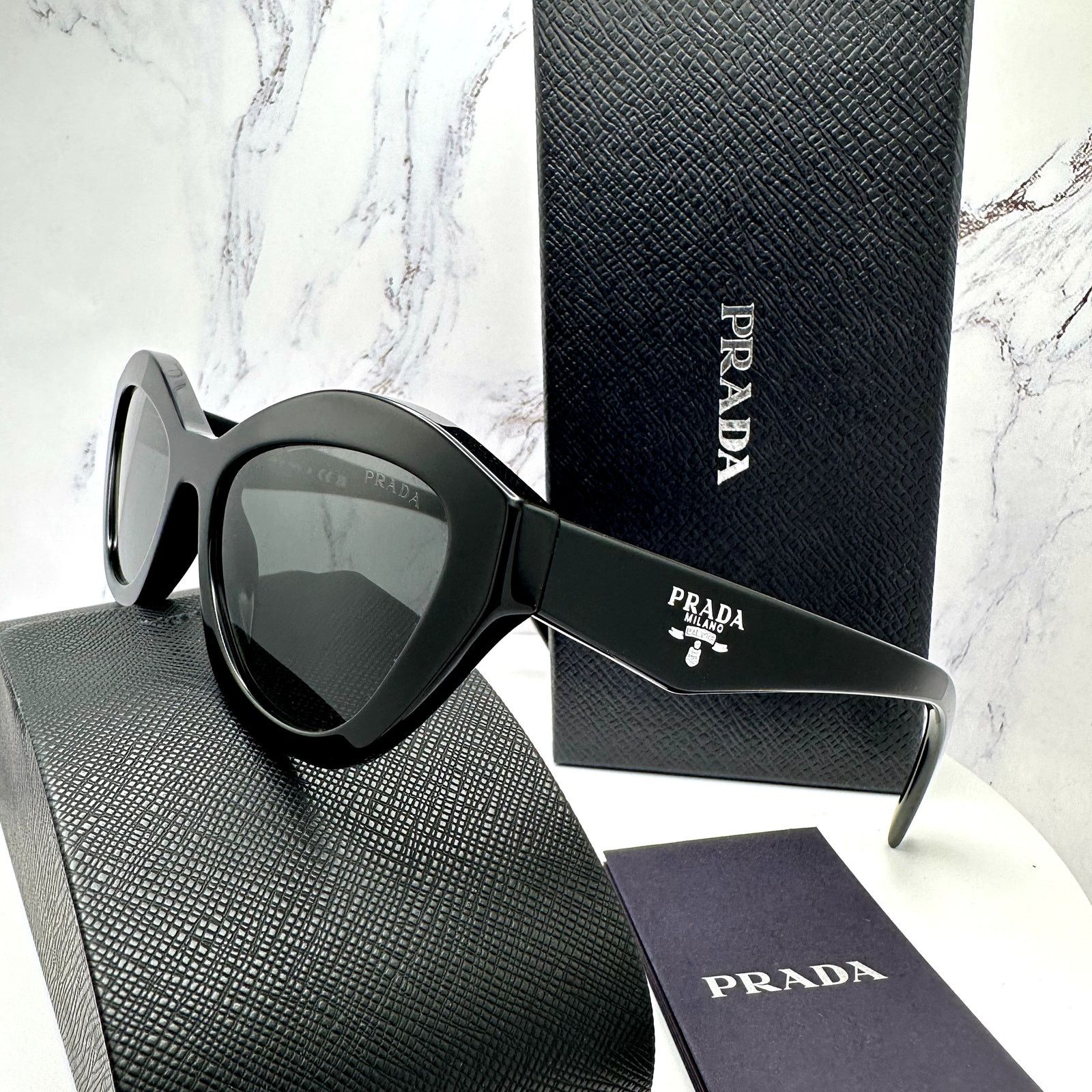 Prada New PRADA Sunglasses Black Butterfly Cat Eye Symbole Logo Size ONE SIZE - 4 Thumbnail
