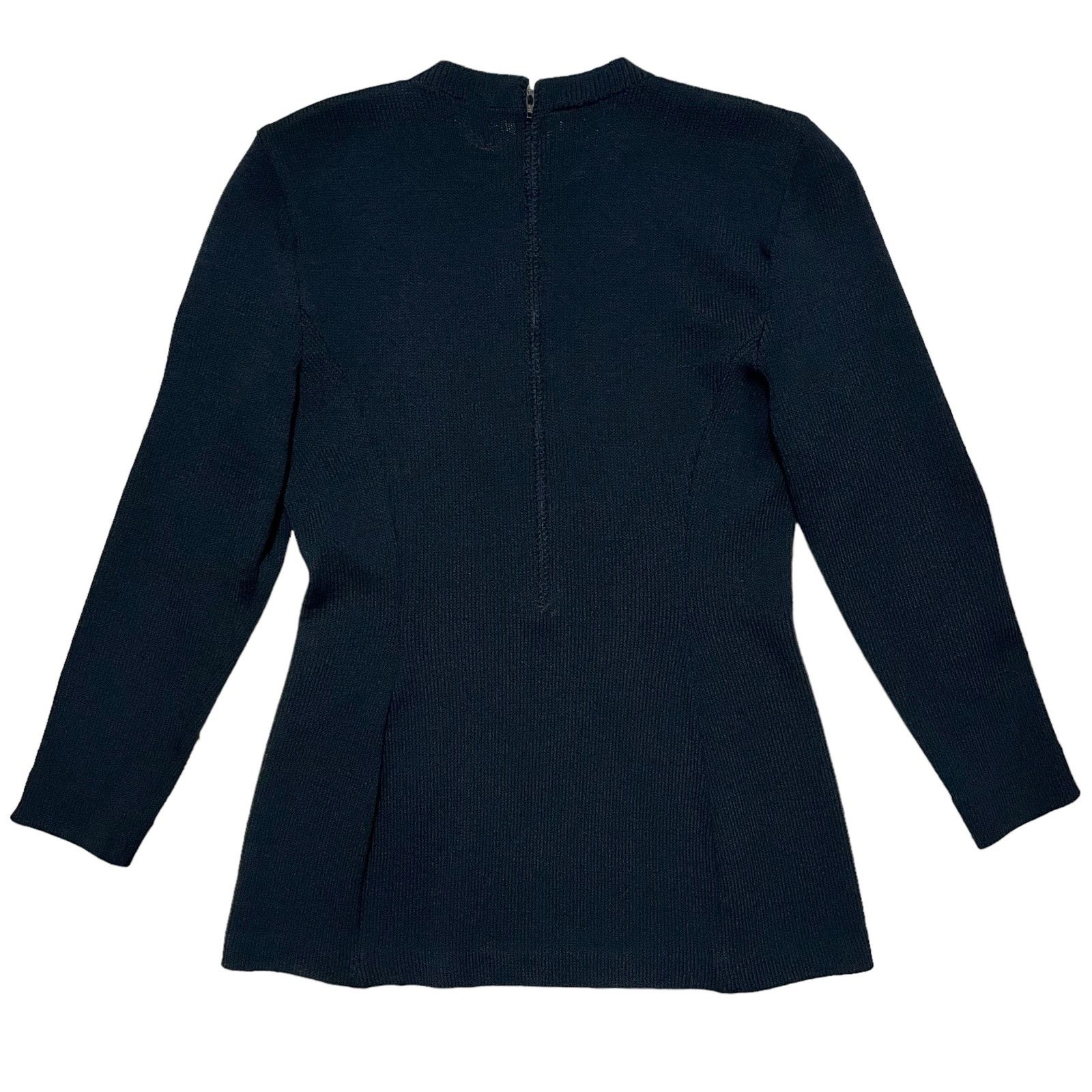 St. John × Vintage St John Collection Black Santana Knit Tunic Sweater Top Size XS / US 0-2 / IT 36-38 - 3 Thumbnail