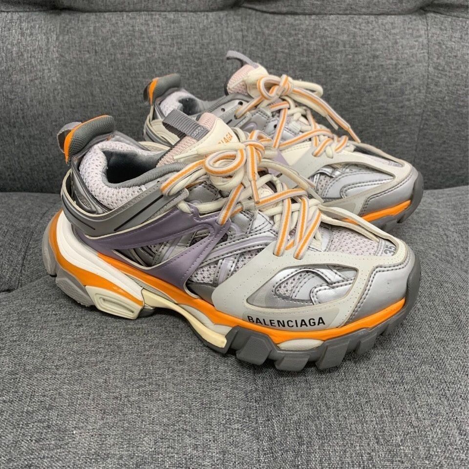 Balenciaga Balenciaga Track Sneakers Gray/Orange With Original Box & Ex Size US 5 / IT 35 - 3 Thumbnail
