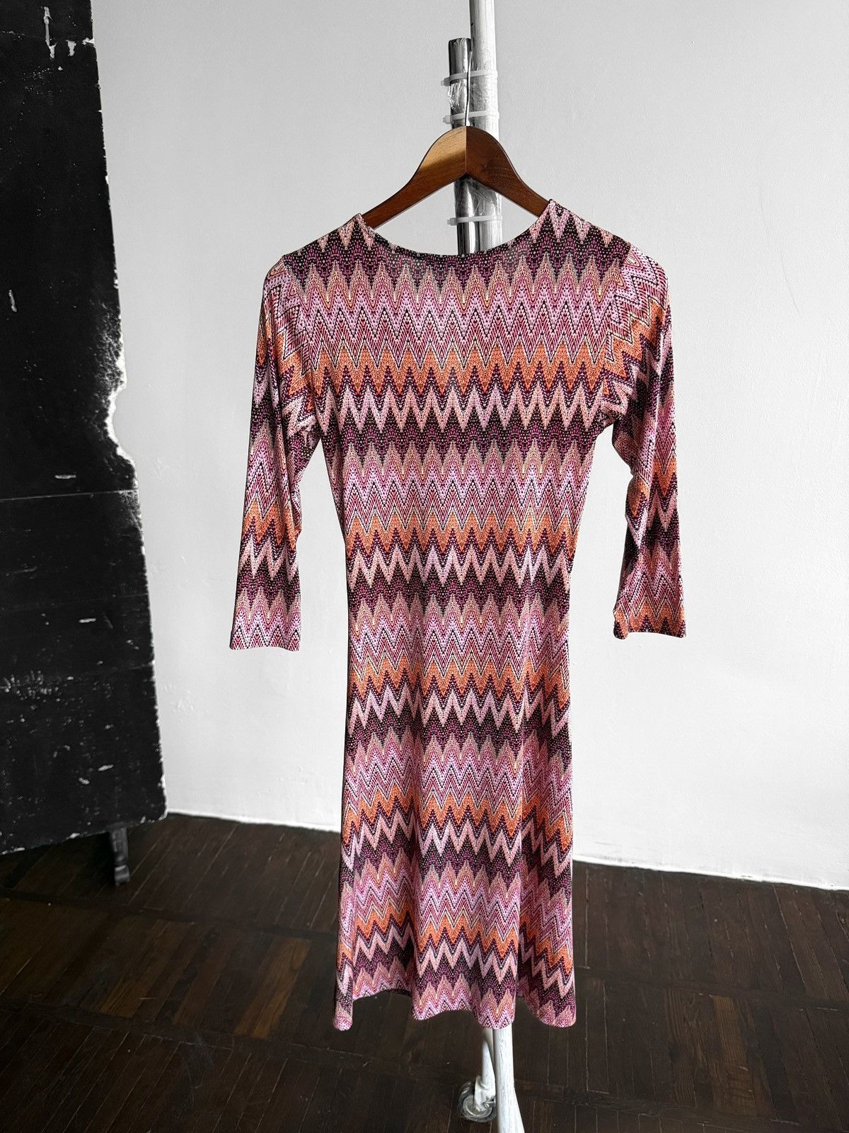 Ilse Jacobsen Ilse Jacobsen Womens Geometric Chevron Print V-Neck Dress Size S / US 4 / IT 40 - 2 Thumbnail