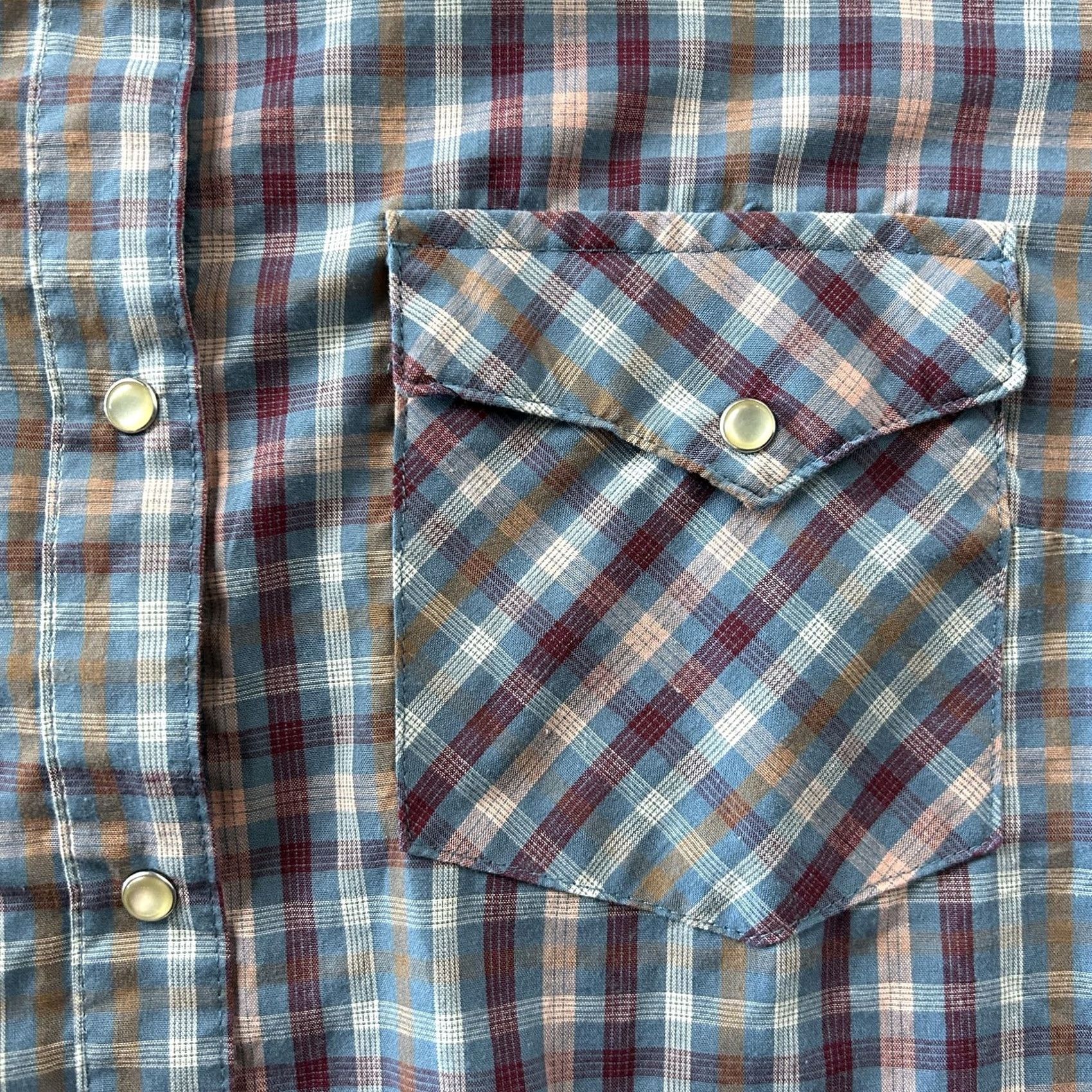 Wrangler Wrangler Shirt Womens XL Blue Plaid Long Sleeve Western Pearl Snap Workwear Size XL / US 12-14 / IT 48-50 - 2 Thumbnail