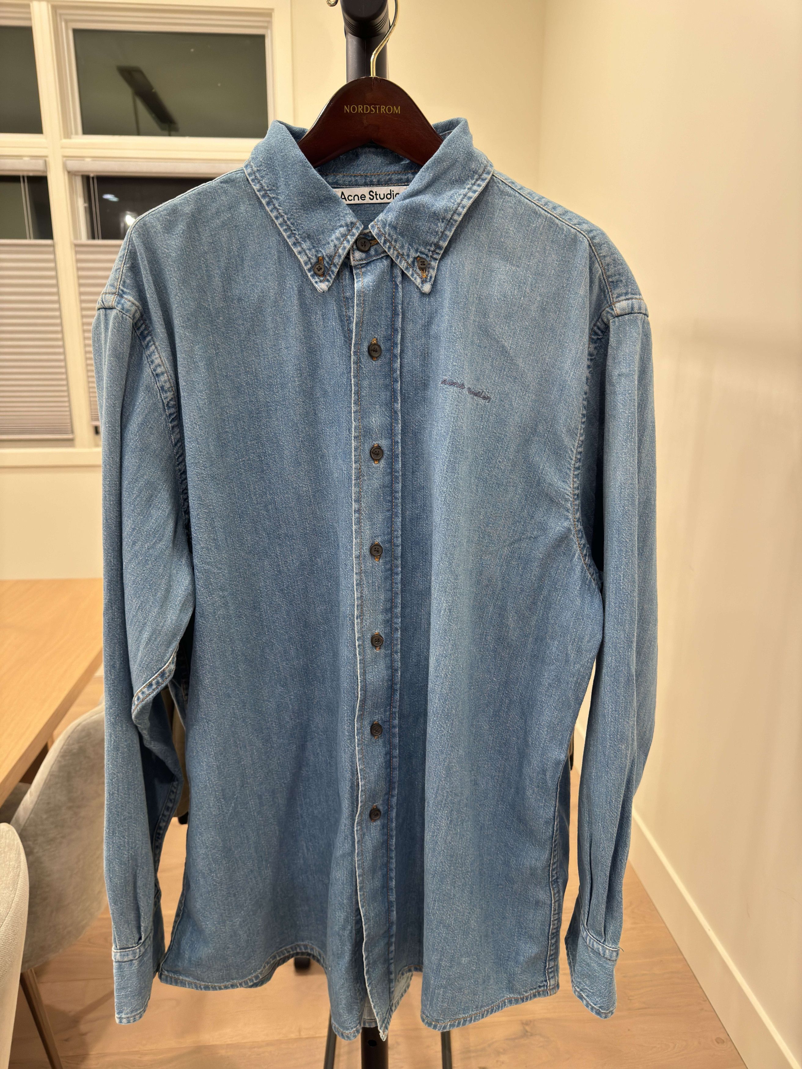 Acne Studios Acne Studios SS21 Speirs Logo Denim Shirt Size US S / EU 44-46 / 1 - 4 Thumbnail