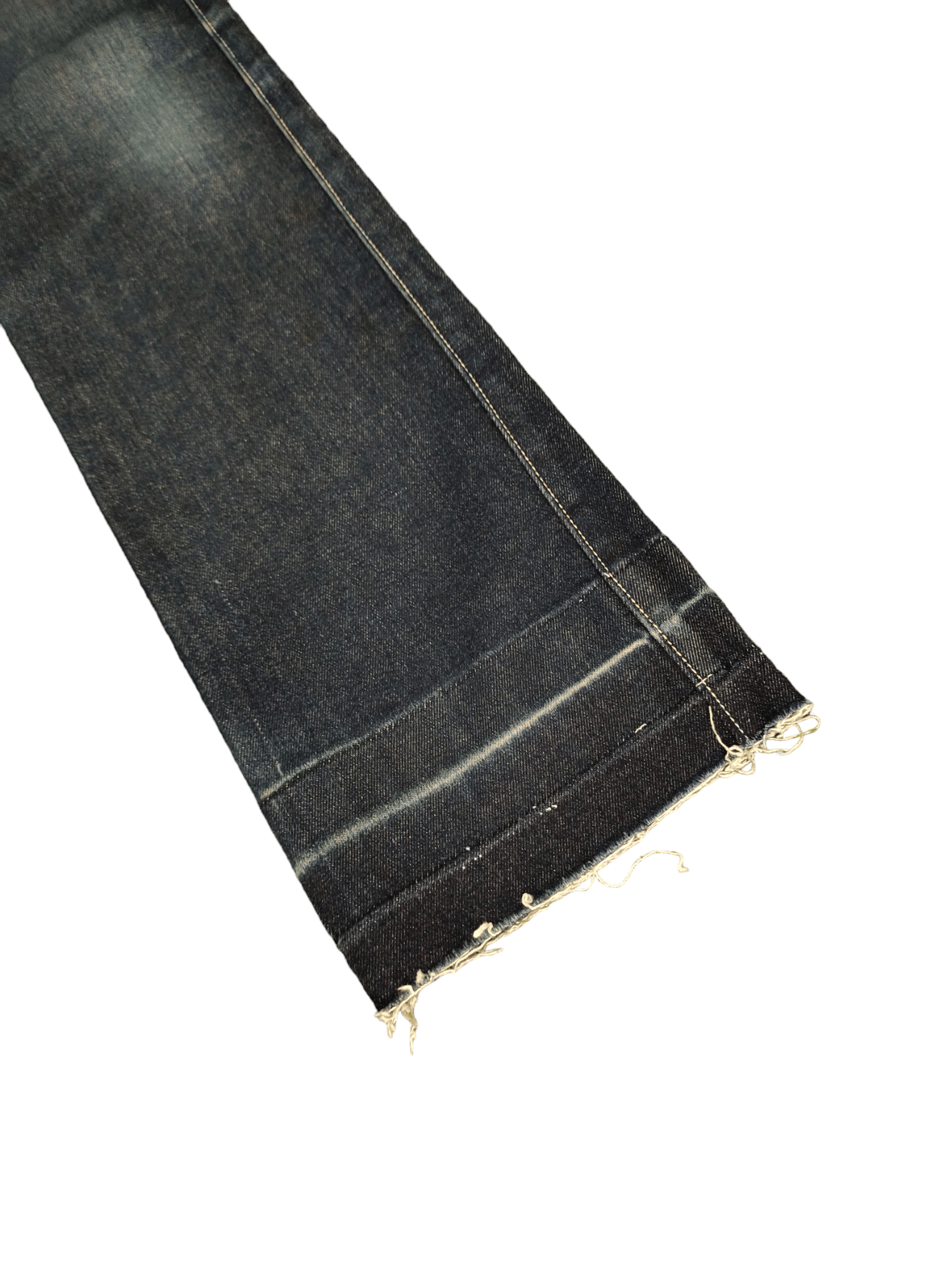 If Six Was Nine Flare Jeans Body Butter Japan Leather Trim Denim Bootcut Y2k Size US 31 - 8 Thumbnail