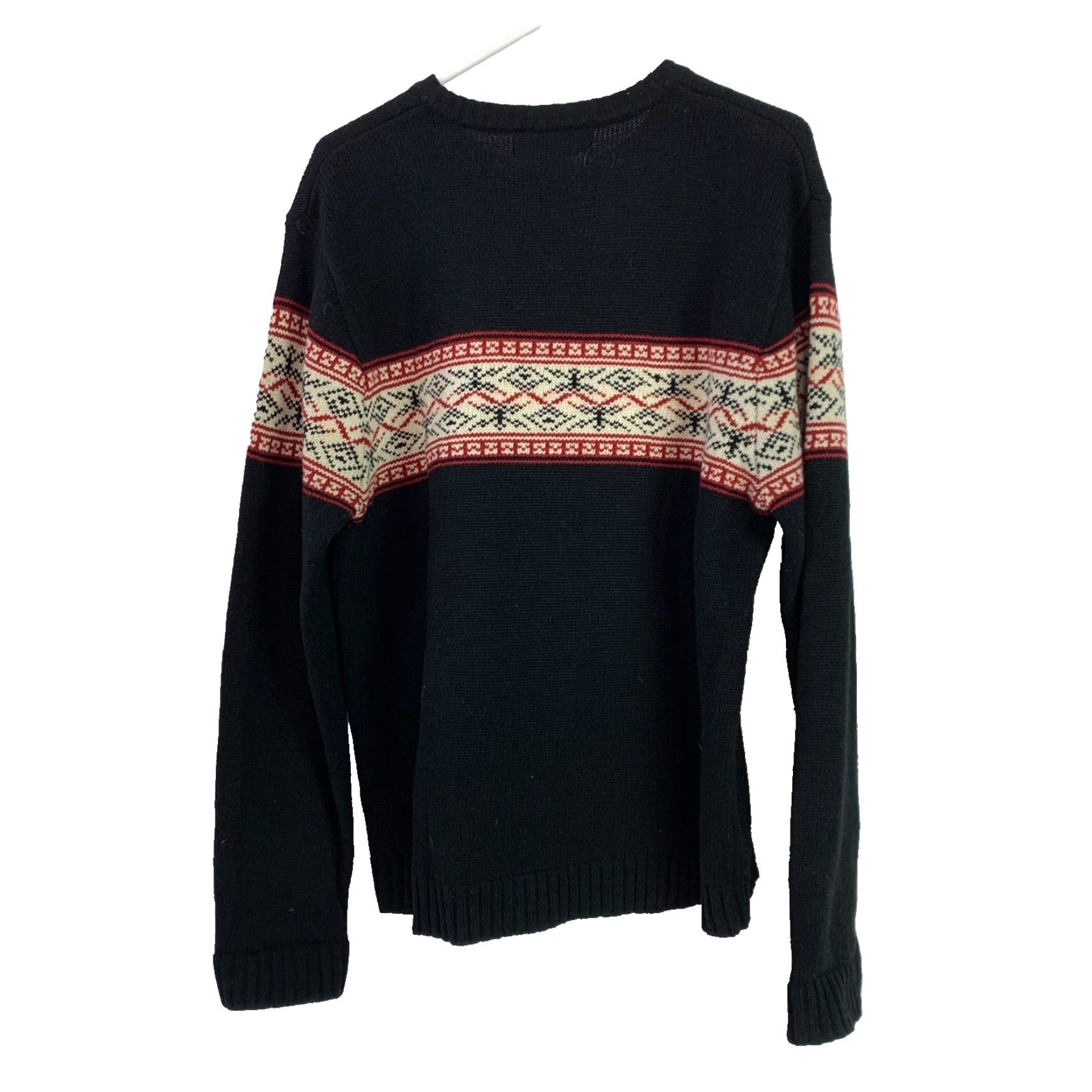 Banana Republic VINTAGE Banana Republic Factory Fair Isle Lambswool Black Sweater Large Size US L / EU 52-54 / 3 - 6 Thumbnail