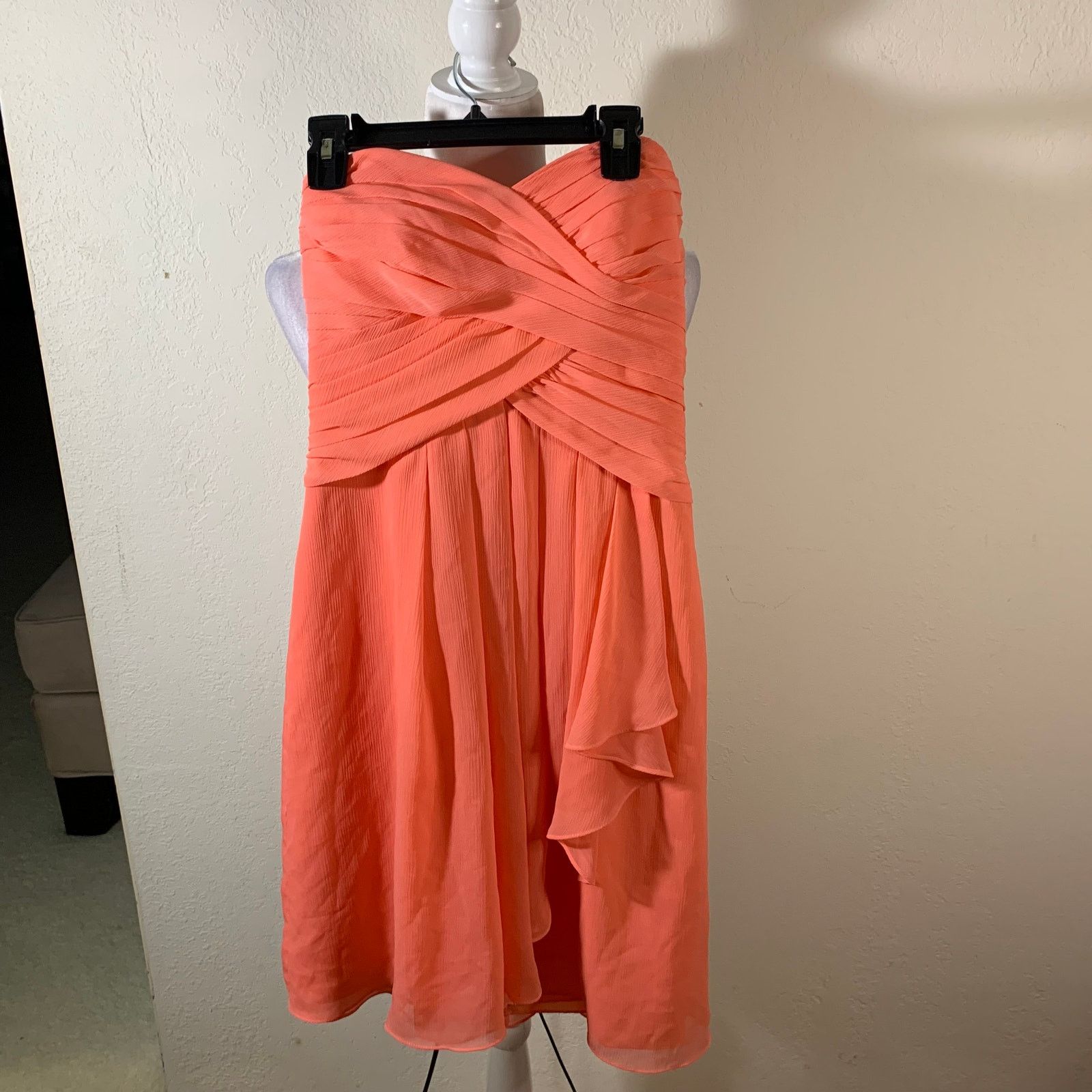 Other David's Bridal Womens Dress Coral Strapless Size XS / US 0-2 / IT 36-38 - 11 Thumbnail