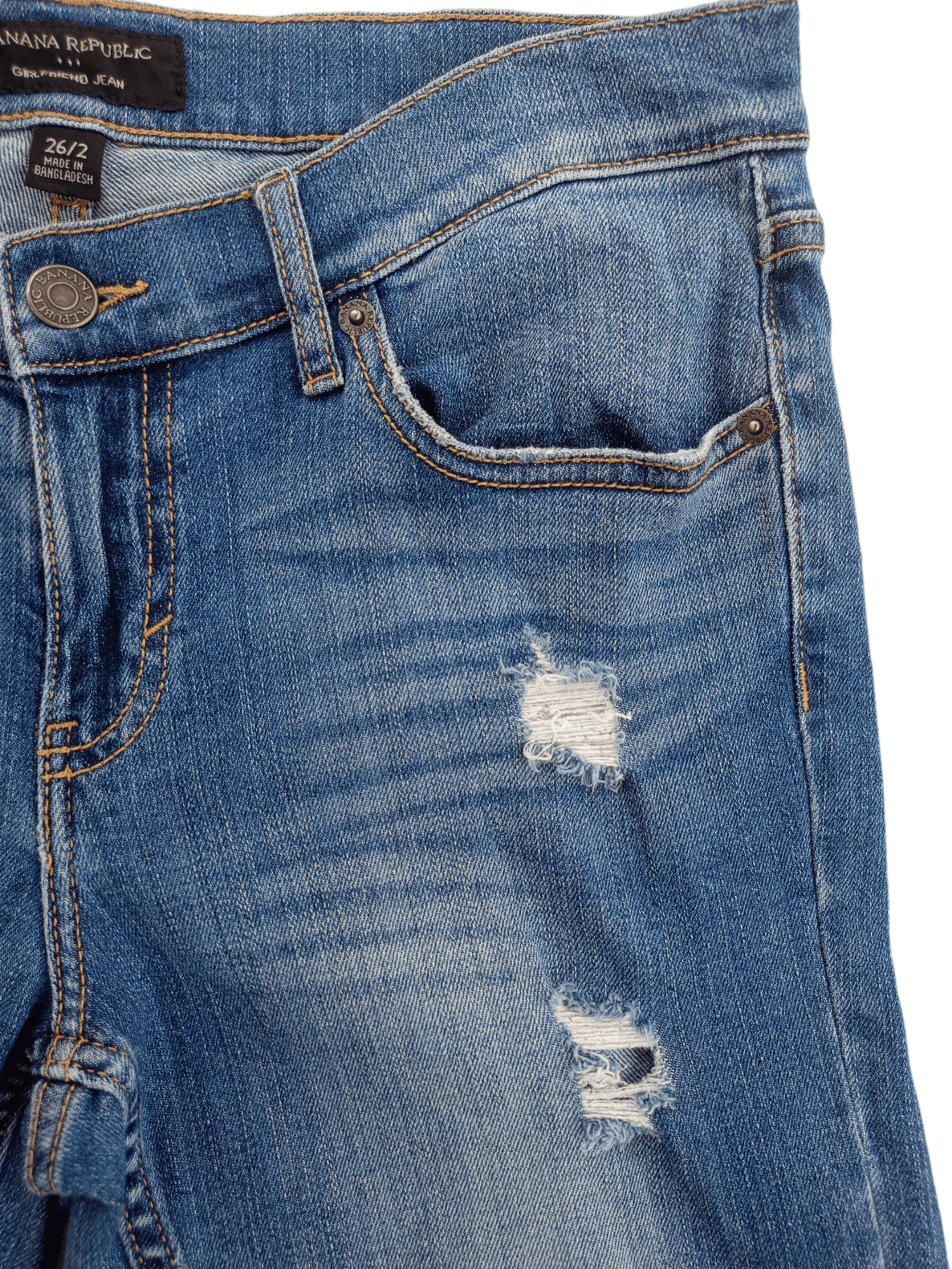 Banana Republic BANANA REPUBLIC Slim Fit Distressed Streetwear Jeans Size 26" / US 2 / IT 38 - 7 Thumbnail