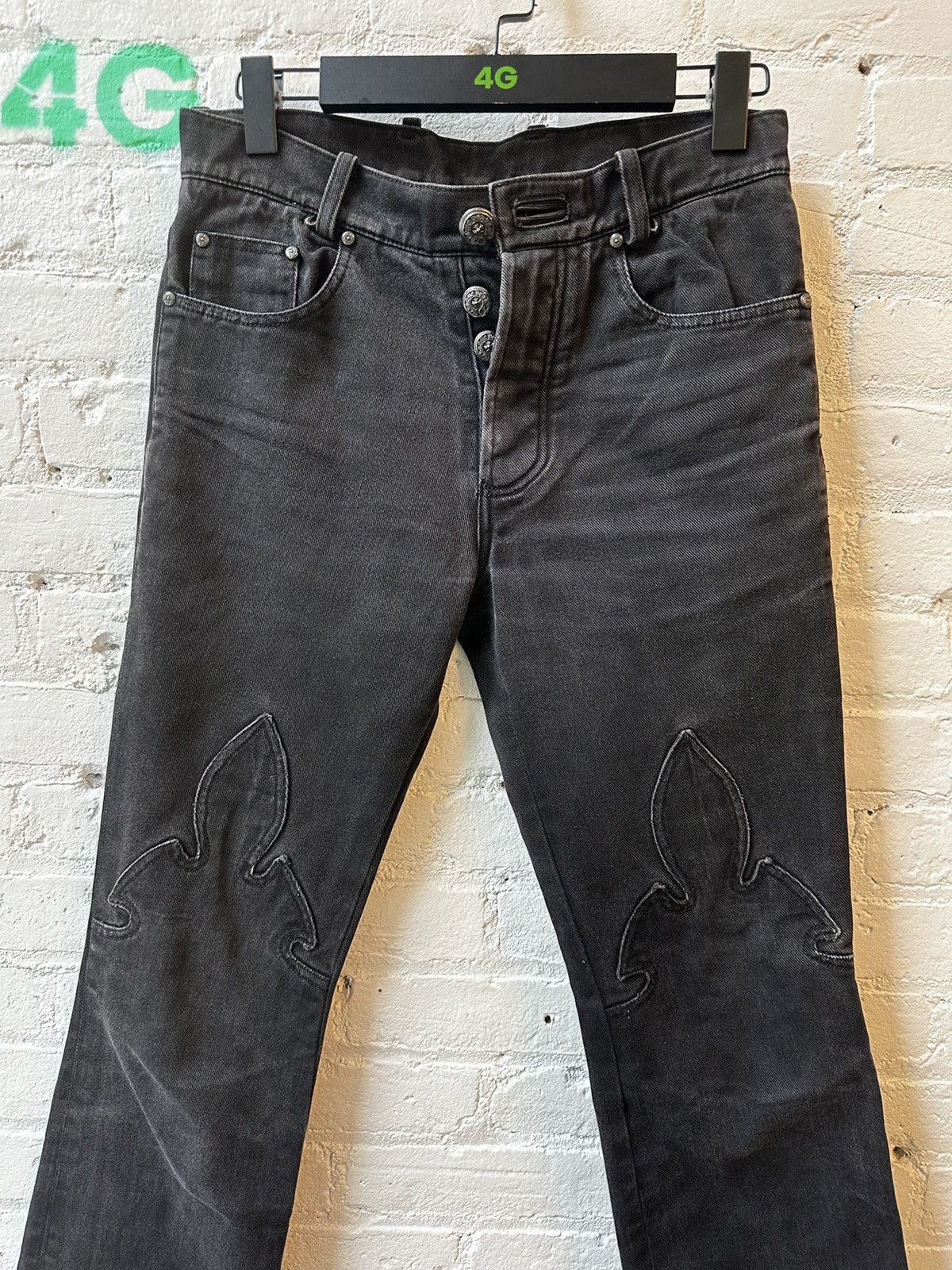 Chrome Hearts Chrome Hearts Vintage Fleur Knee Denim JEANS 28 29 Size US 28 / EU 44 - 2 Thumbnail