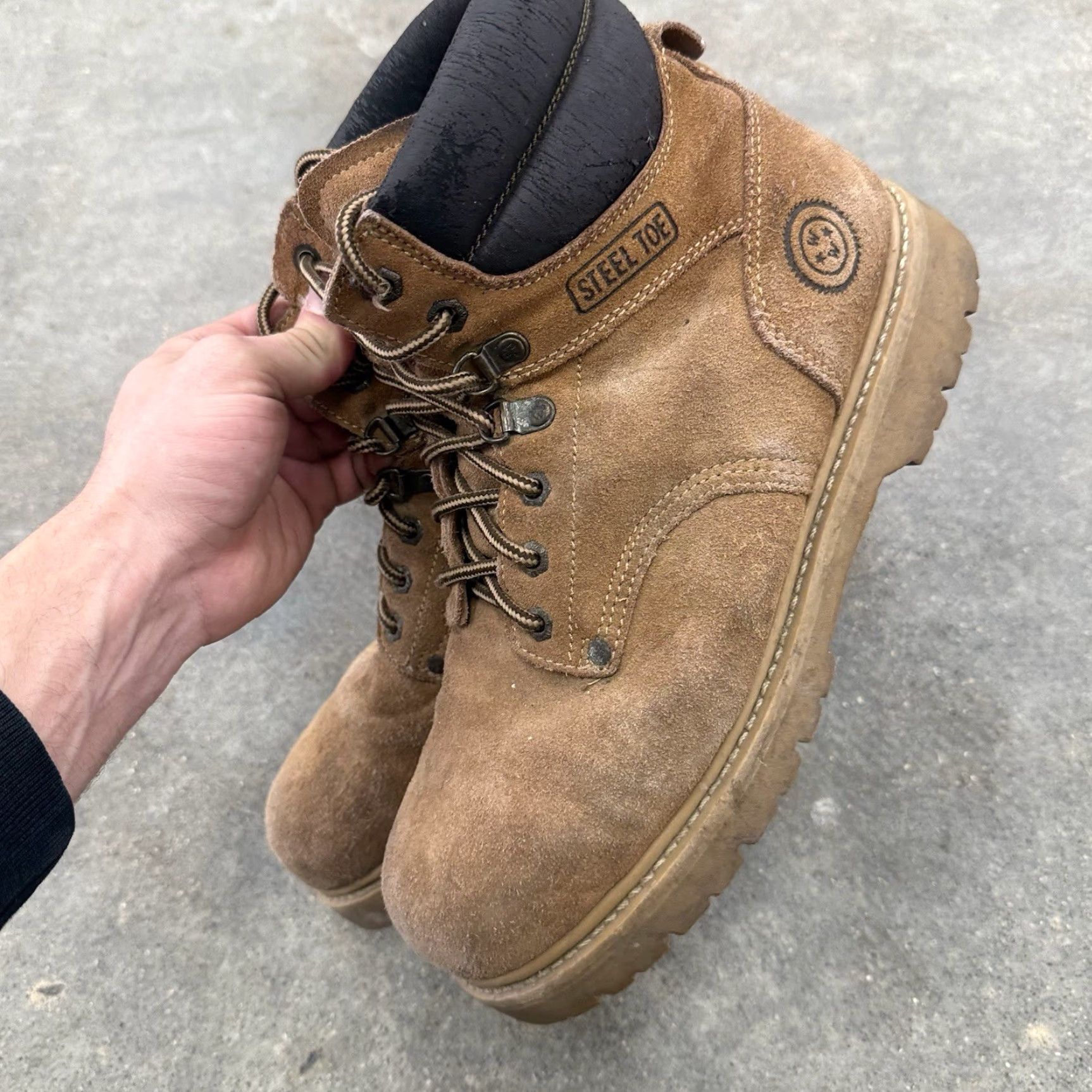 Wrangler WRANGLER Steel Toe Work Wear Boots Mens 11 Wide Brown Leather Work & Safety Boots Mens Size US 11 / EU 44 - 7 Thumbnail