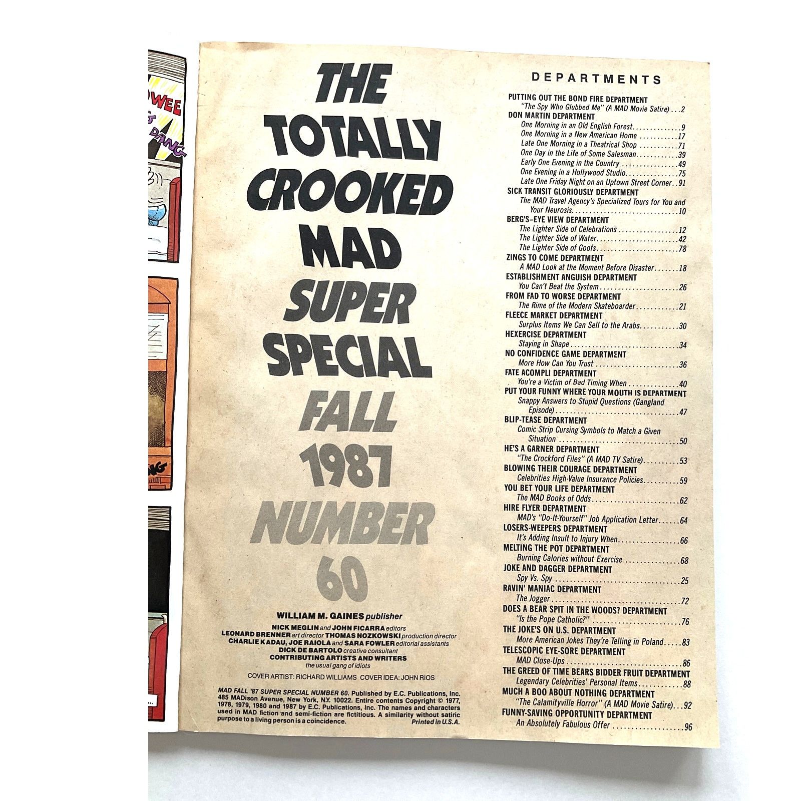 Other Mad Magazine Super Special Fall 1987 Vintage Totally Crooked Size ONE SIZE - 3 Thumbnail