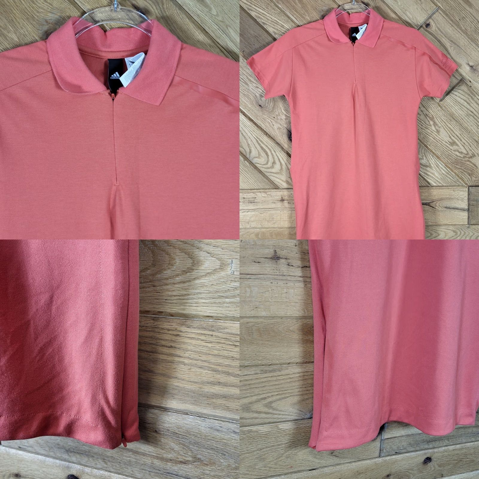 Adidas Adidas Polo Dress Womens Size S Coral Pink Quarter Zip Short Sleeve Side Zippers Dress Size S / US 4 / IT 40 - 8 Thumbnail