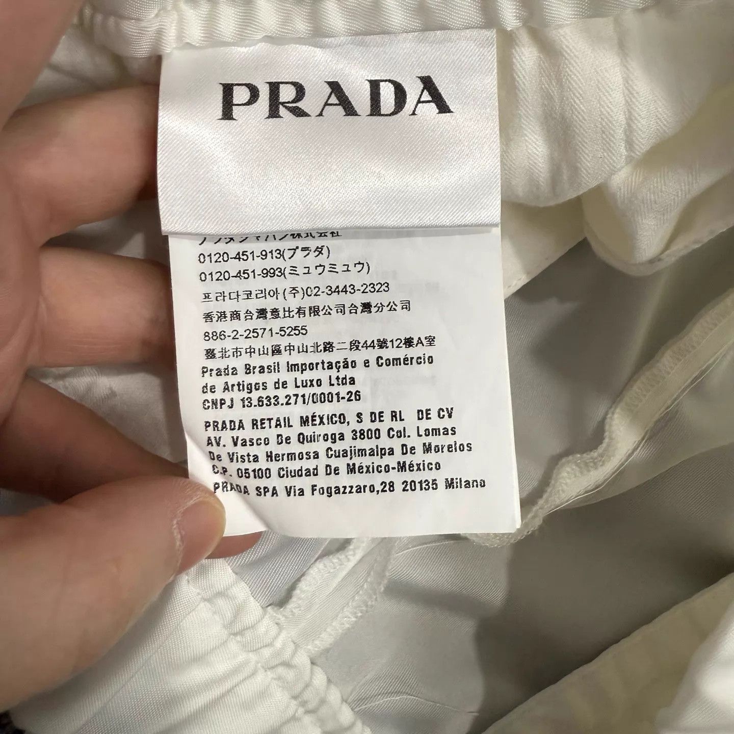 Prada Prada White Hem Logo Casual Pants 48 Mint Size US 32 / EU 48 - 4 Thumbnail
