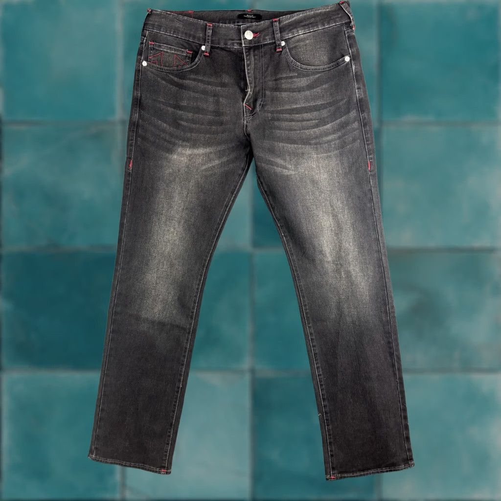 True Religion Ricky SN Straight Jeans Mens 36x34 Gray Relaxed Dark 
