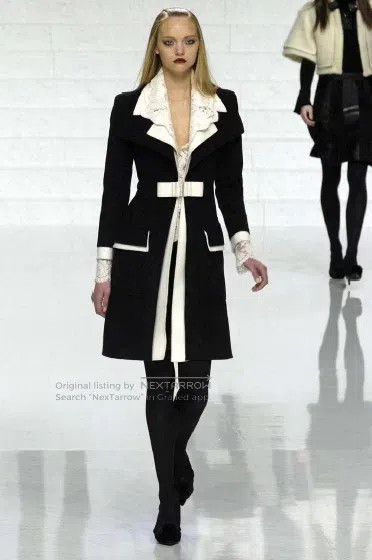 Valentino Valentino Black and white coat coat Size L / US 10 / IT 46 - 1 Thumbnail