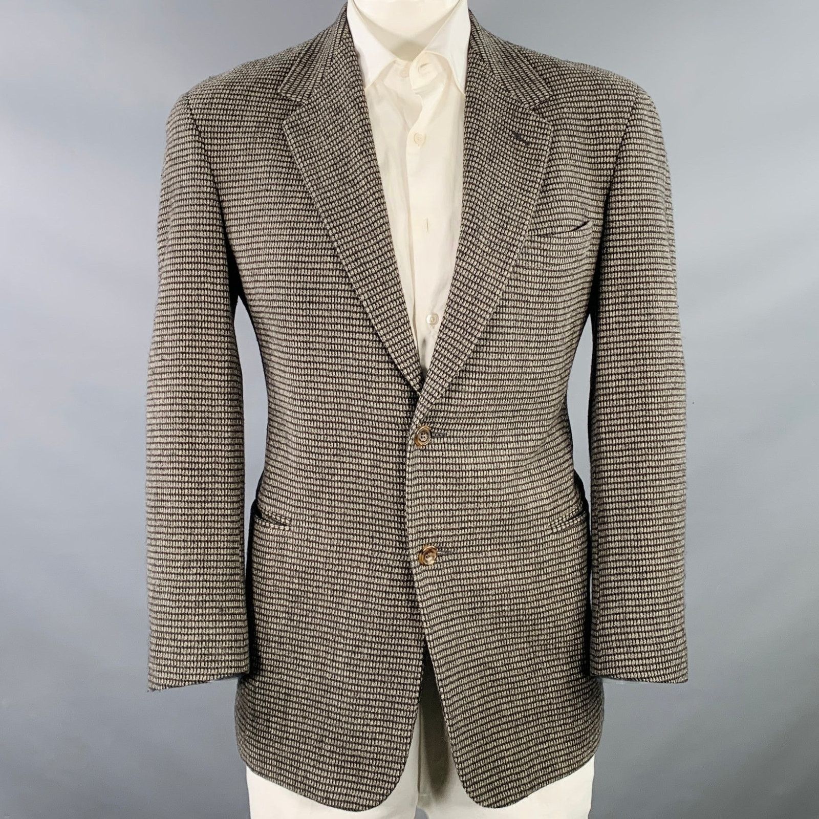 Other Grey Beige Checkered Wool Single Breasted Sport Coat Size 42R - 1 Thumbnail