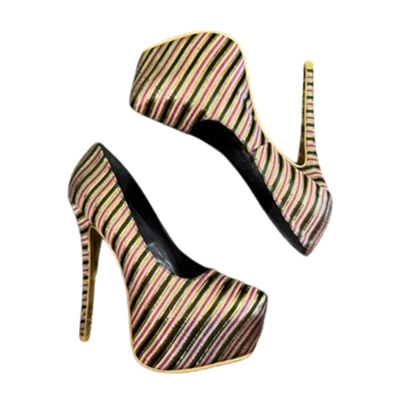 ALBA Alba Stripped Platform Stiletto Heels, Size 9 Size US 9 / IT 39 - 1 Thumbnail