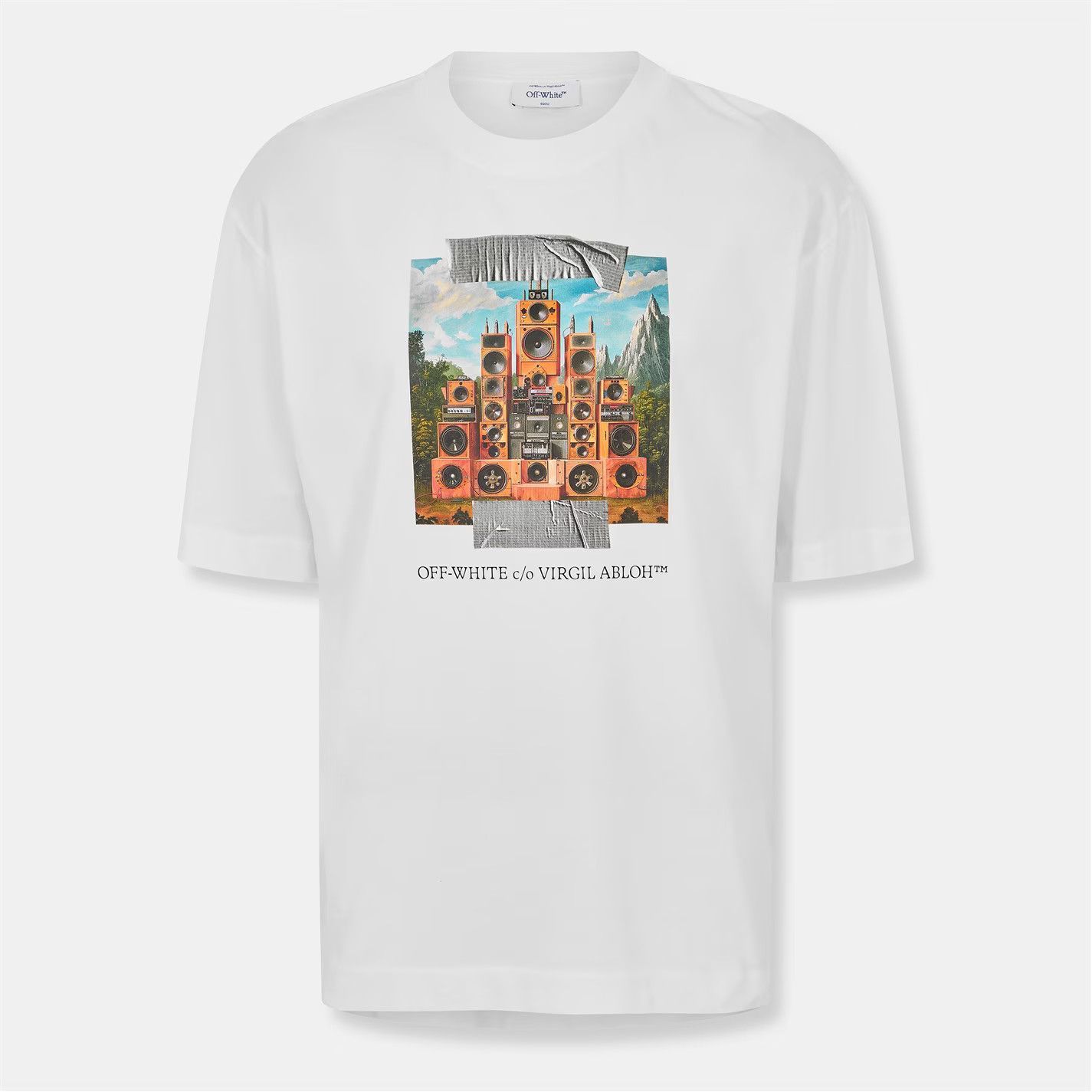 Off-White o1g2r1mq0226 Train T-Shirt In White Size US M / EU 48-50 / 2 - 1 Thumbnail