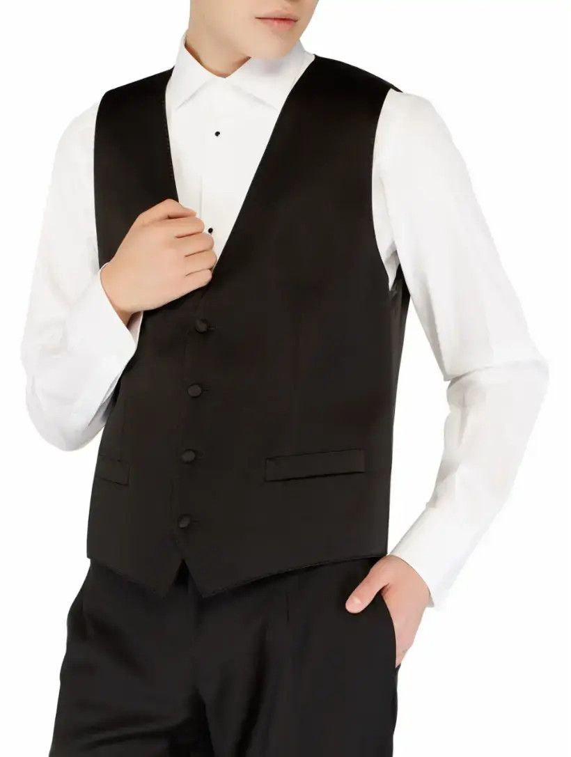 Dolce & Gabbana o1s22i1n0225 Sartorial Satin Waistcoat in Black Size US M / EU 48-50 / 2 - 3 Thumbnail