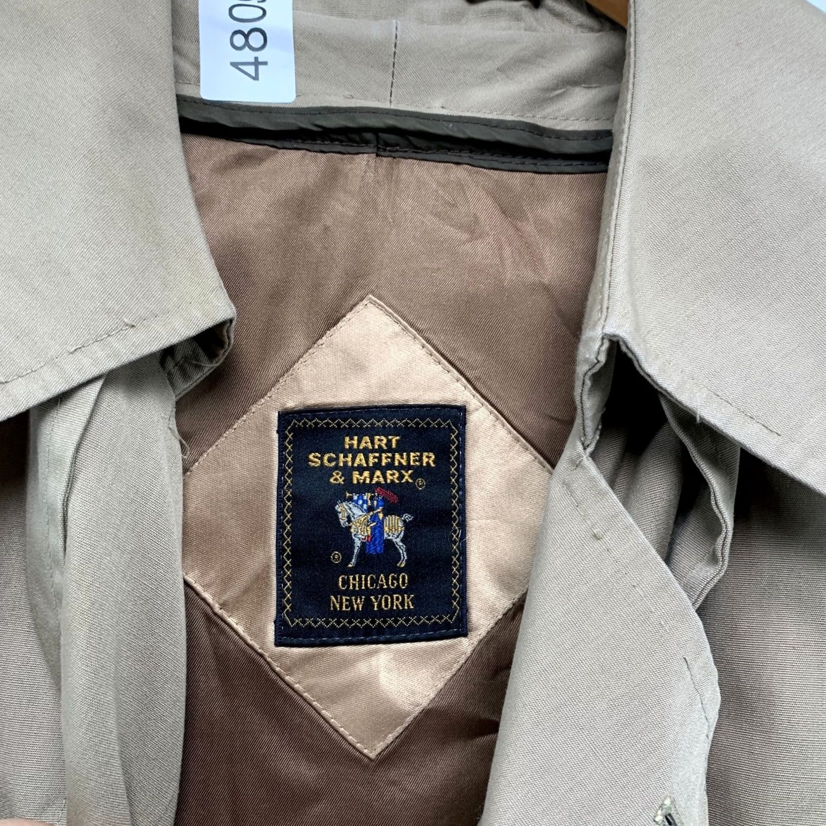 Hart Schaffner Marx VINTAGE Hart Schaffner Marx Trench Coat Mens 42R Wool Double Breast Corporate Coat Size US XS / EU 42 / 0 - 3 Thumbnail